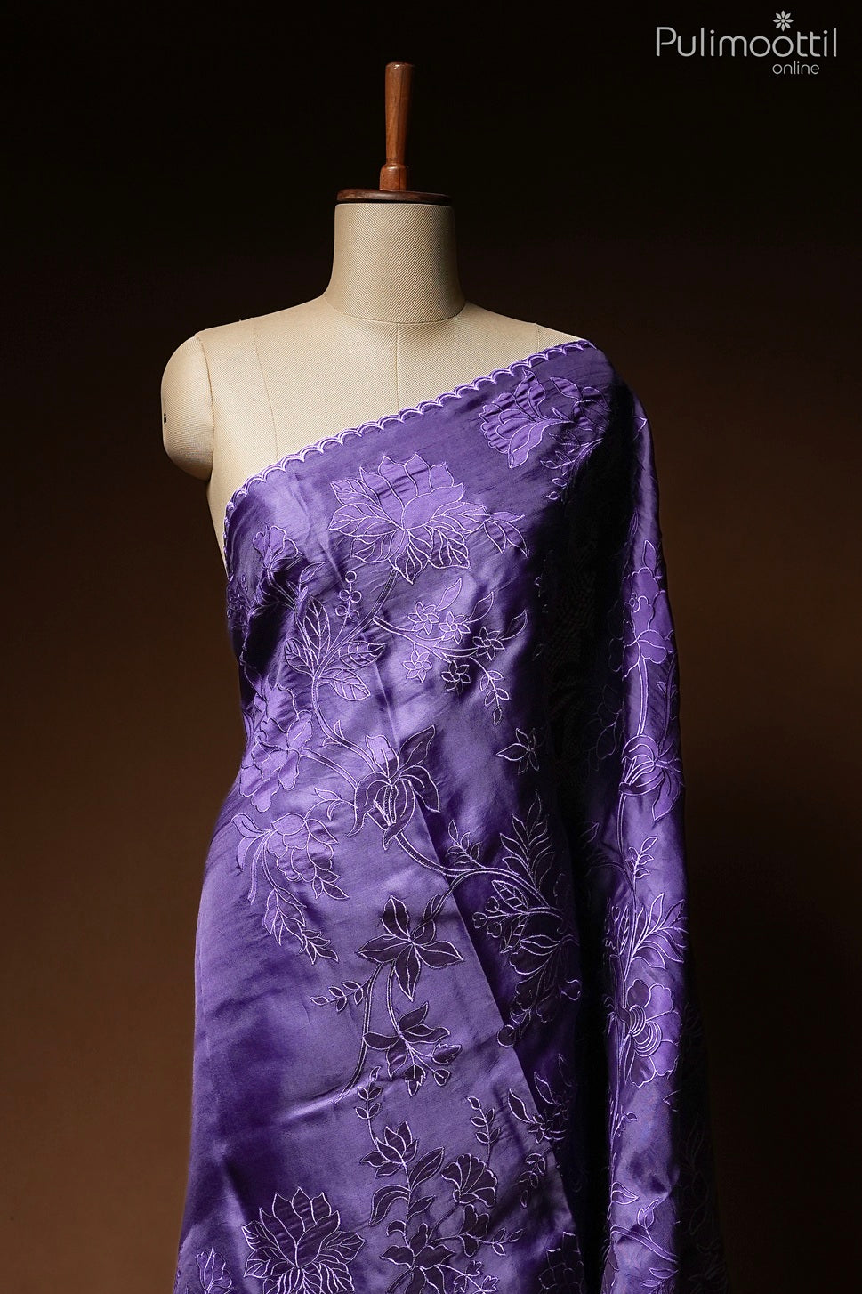 Violet color organza saree