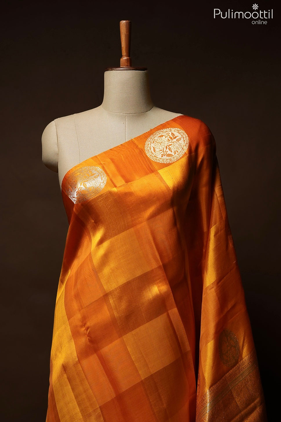 Mustard yellow color Mango silk saree