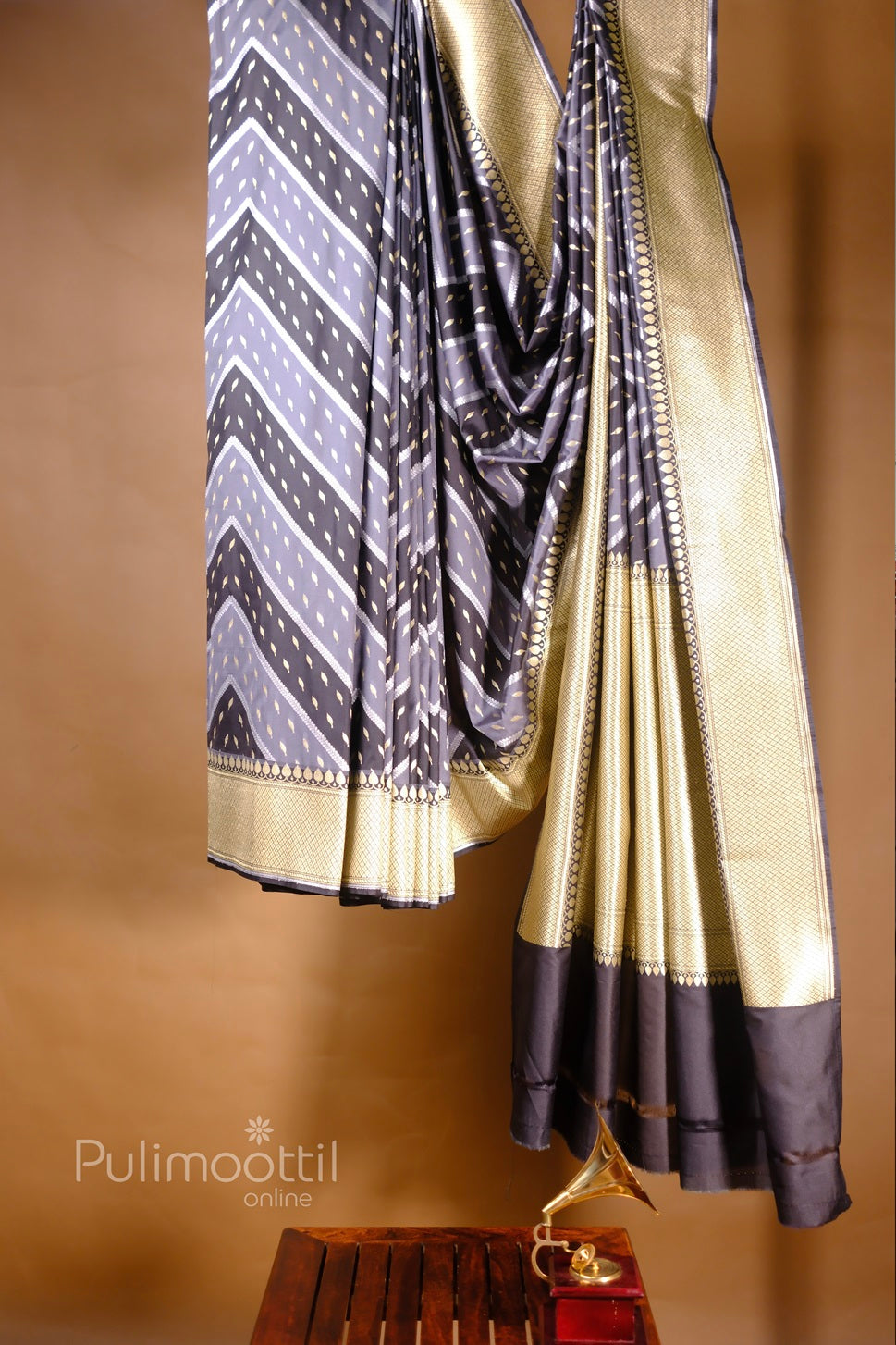 Black Colour Chiniya Banarasi Saree