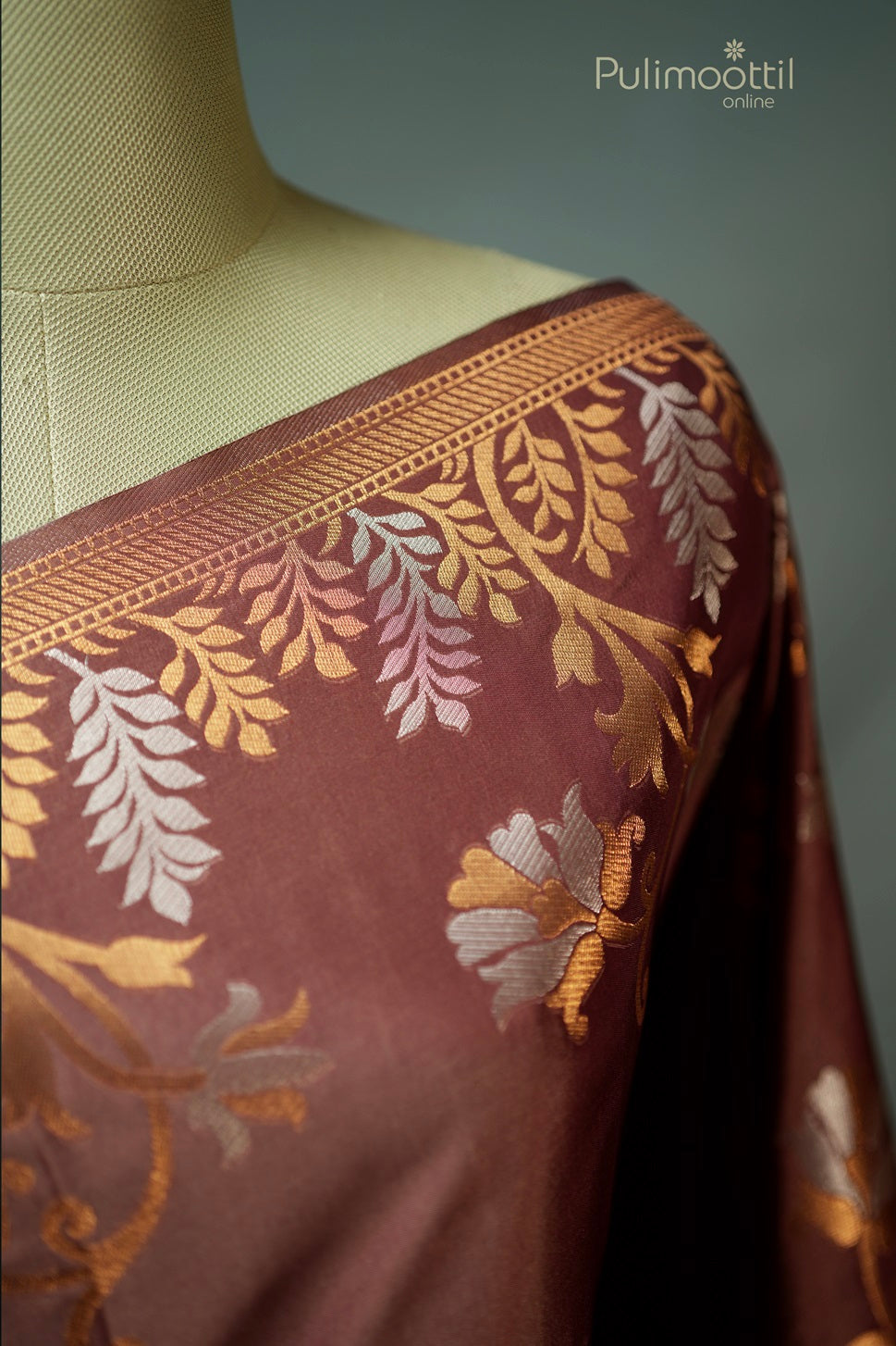 American Brown Colour Semi Silk Saree