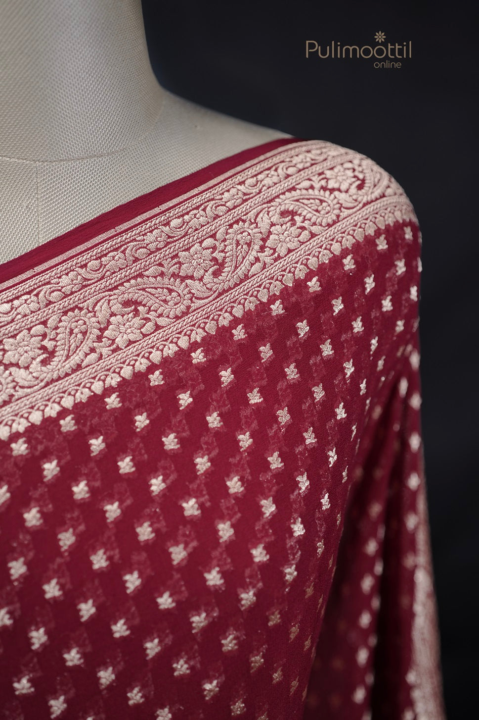 Maroon Colour Georgette Banarasi Saree
