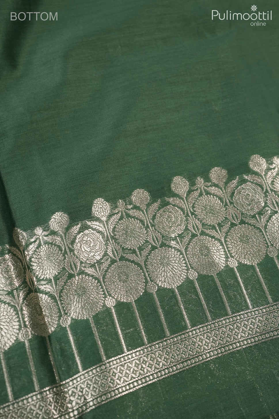 Dark Mint Green Chanderi Silk Unstitched Salwar Set