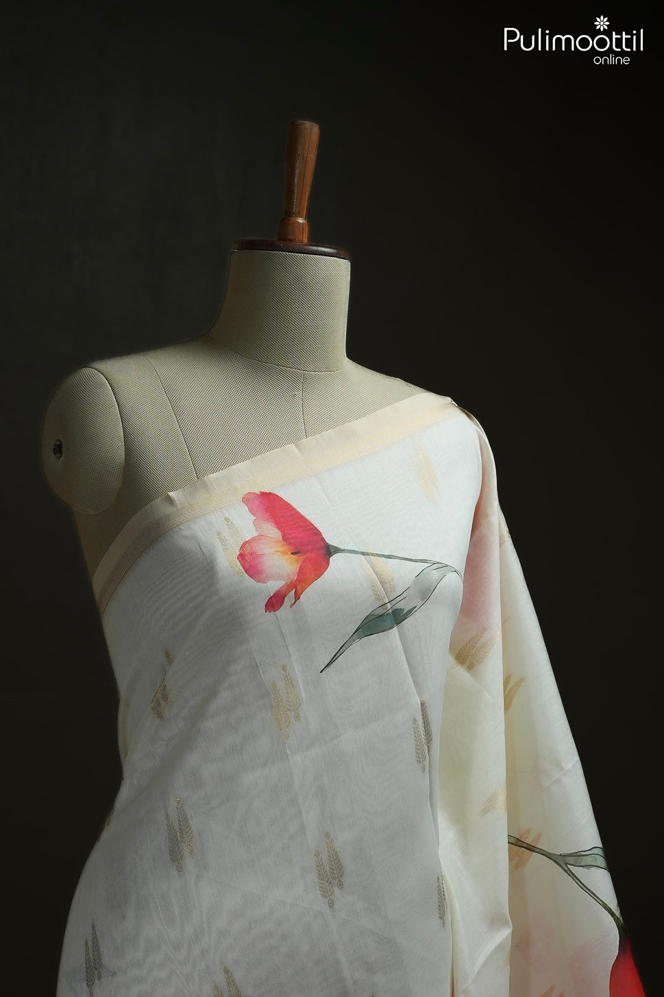Off-white color traditional fancy saree