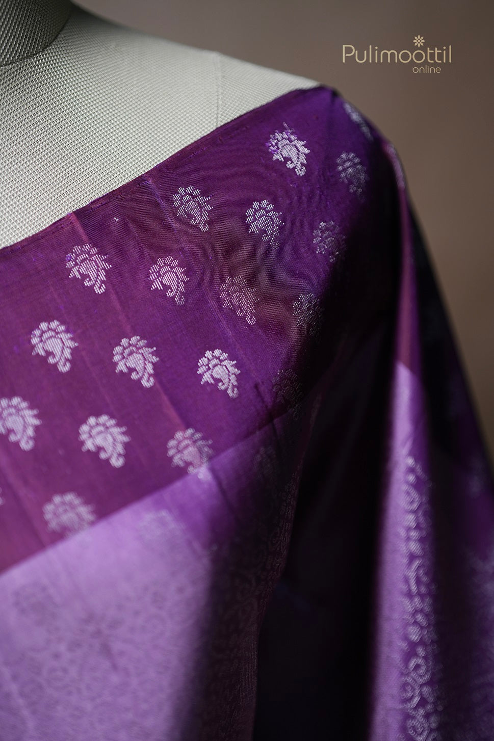 Lavender Colour Kanchipuram Designer Saree