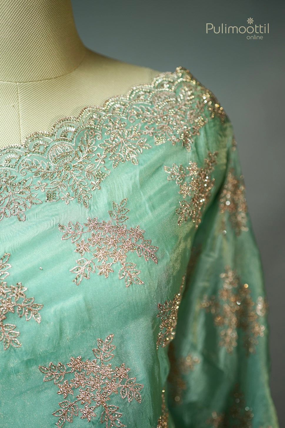 Light Aqua Green Colour Fancy Saree