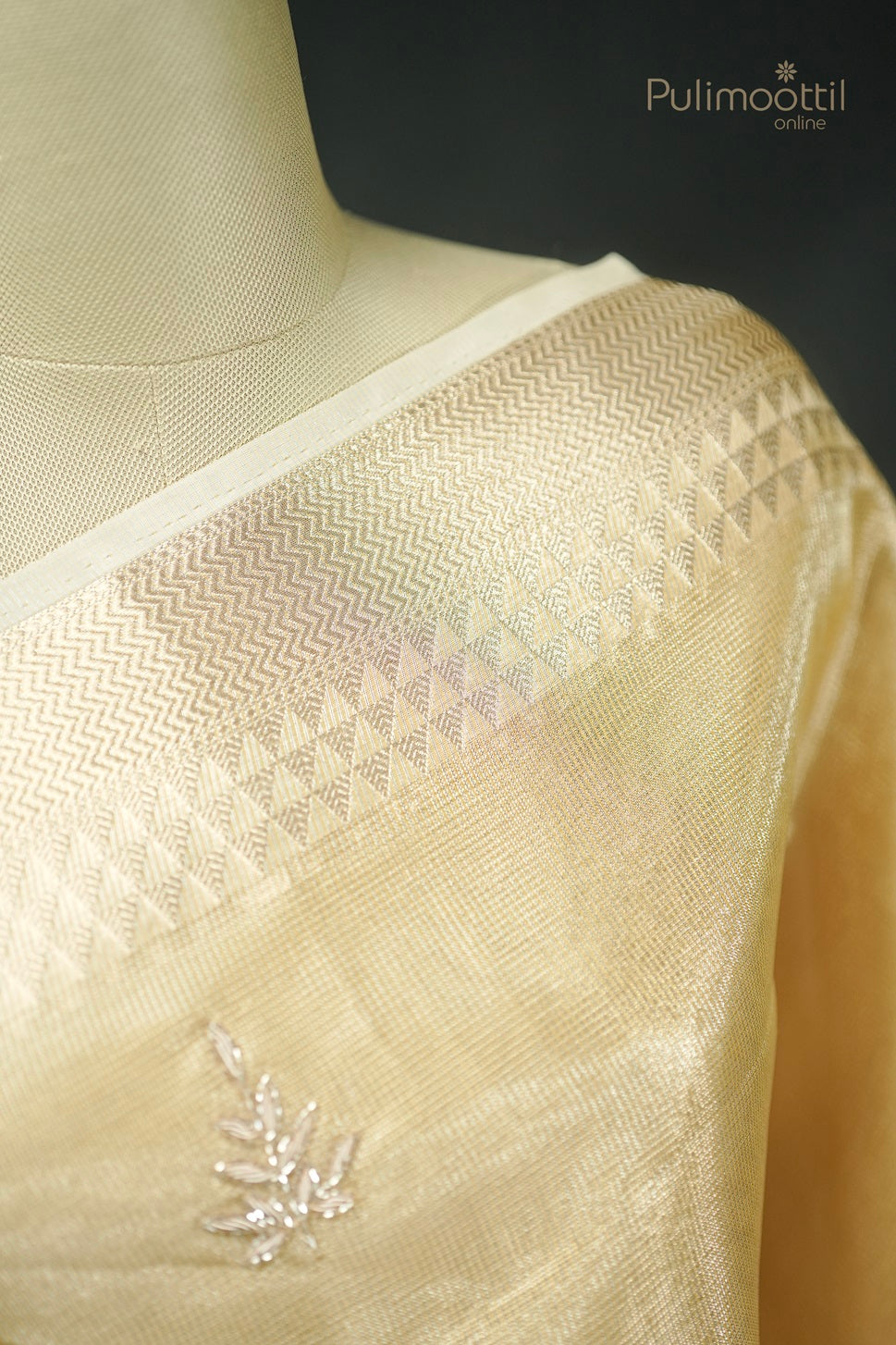 Net Cotta Golden Tissue Fancy Saree