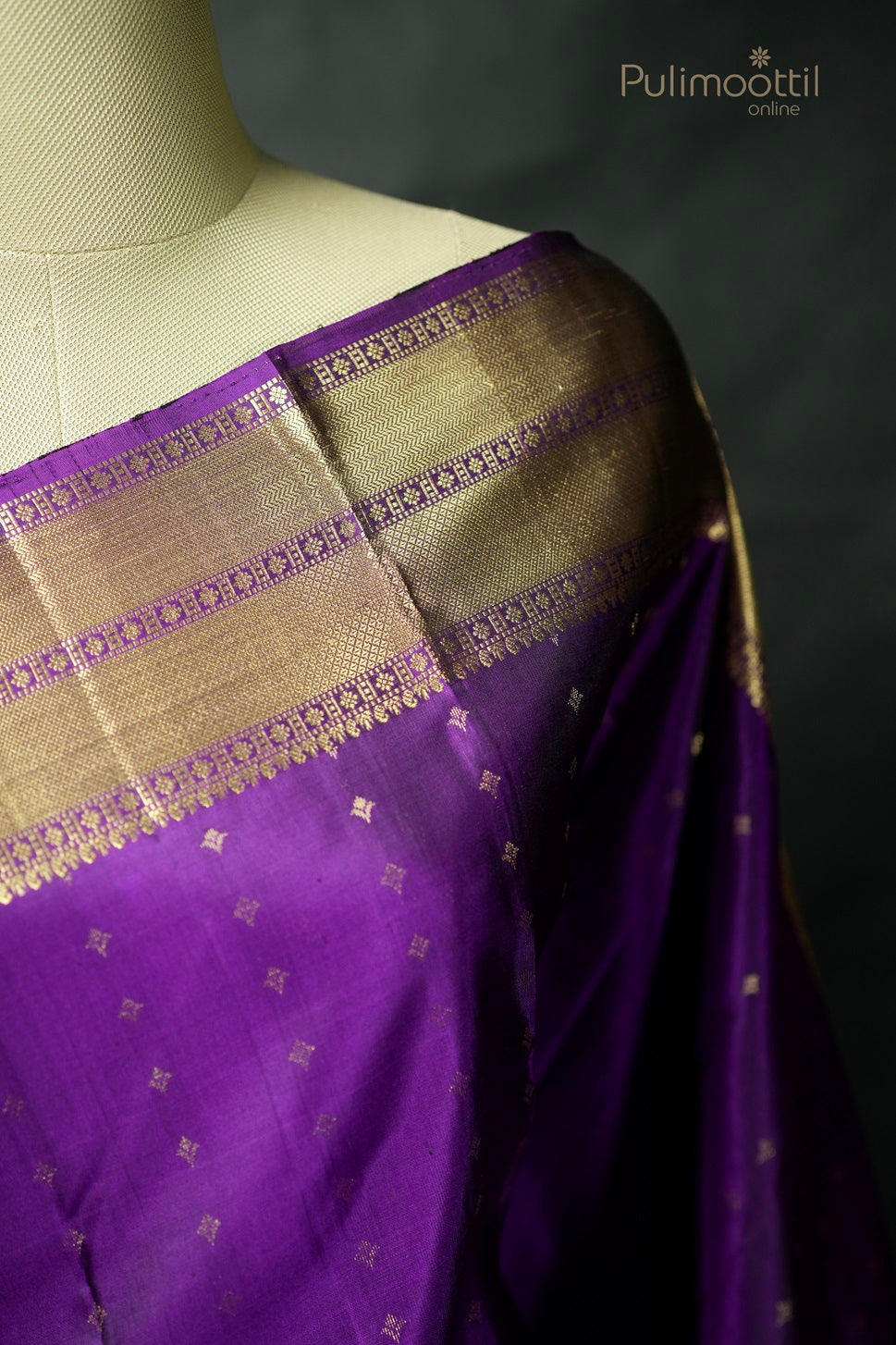 Violet Colour Kanchipuram Designer Saree