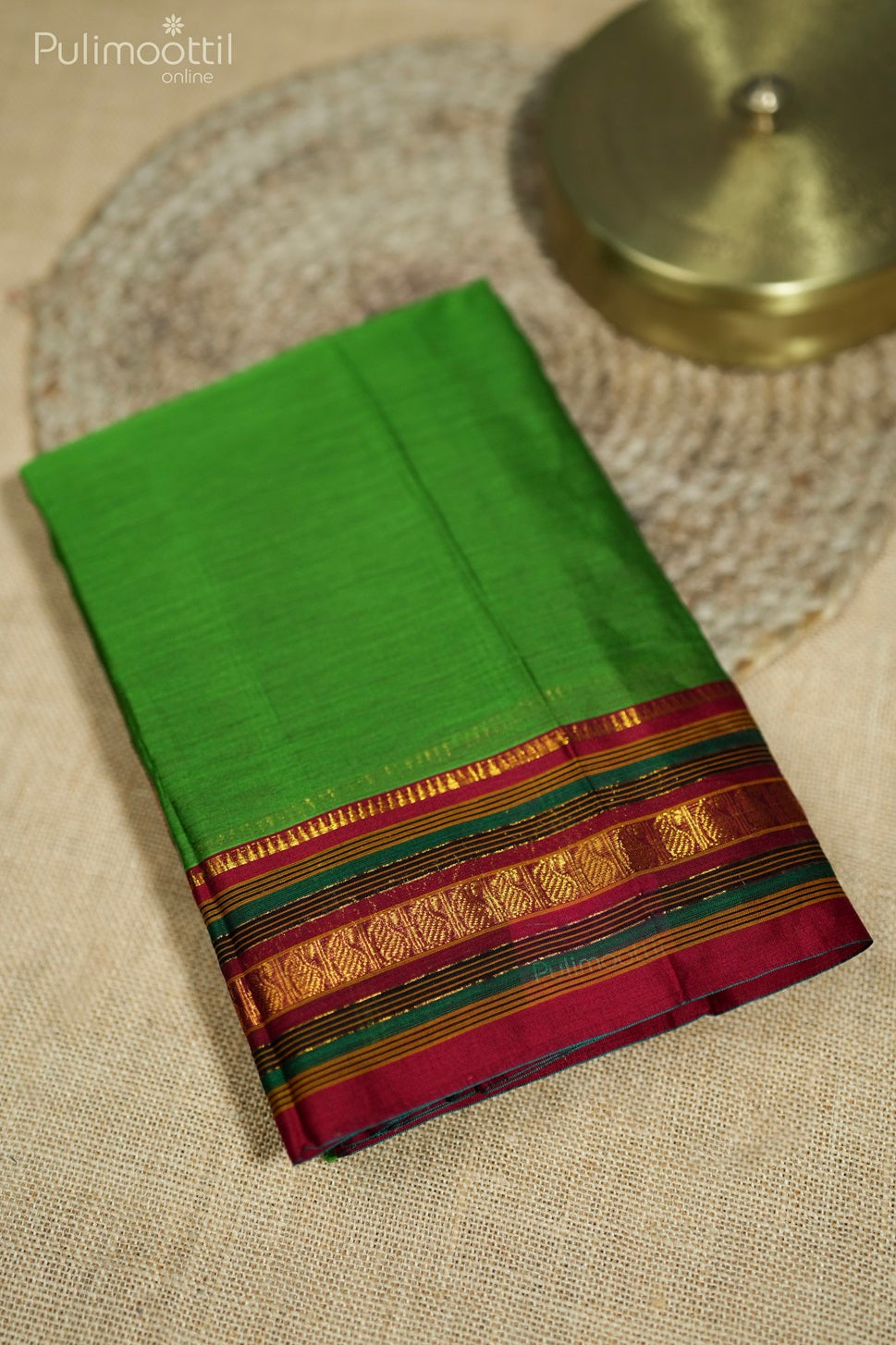 Light Green Colour Narayanpet Cotton Saree