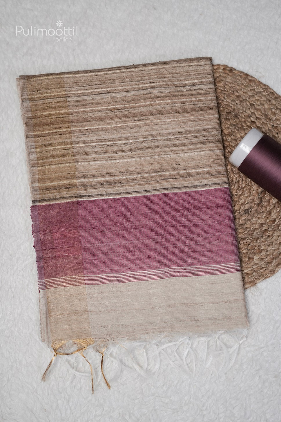 Pastel chickoo Colour Jute Silk Saree