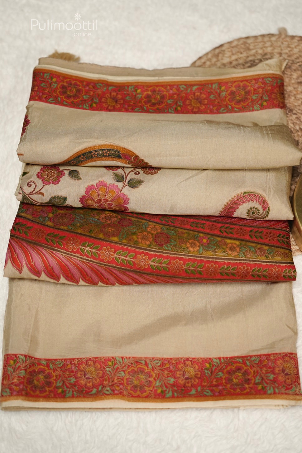 Pastel Golden Colour Banarasi Saree