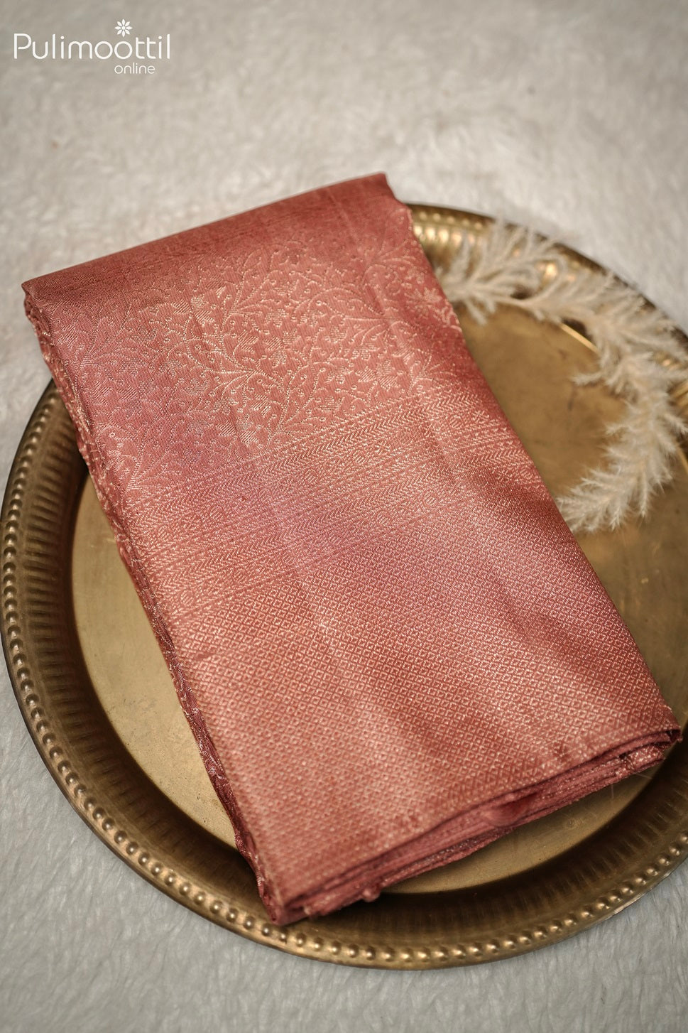 Pastle Peach Colour Kanchipuram Brocade Saree.