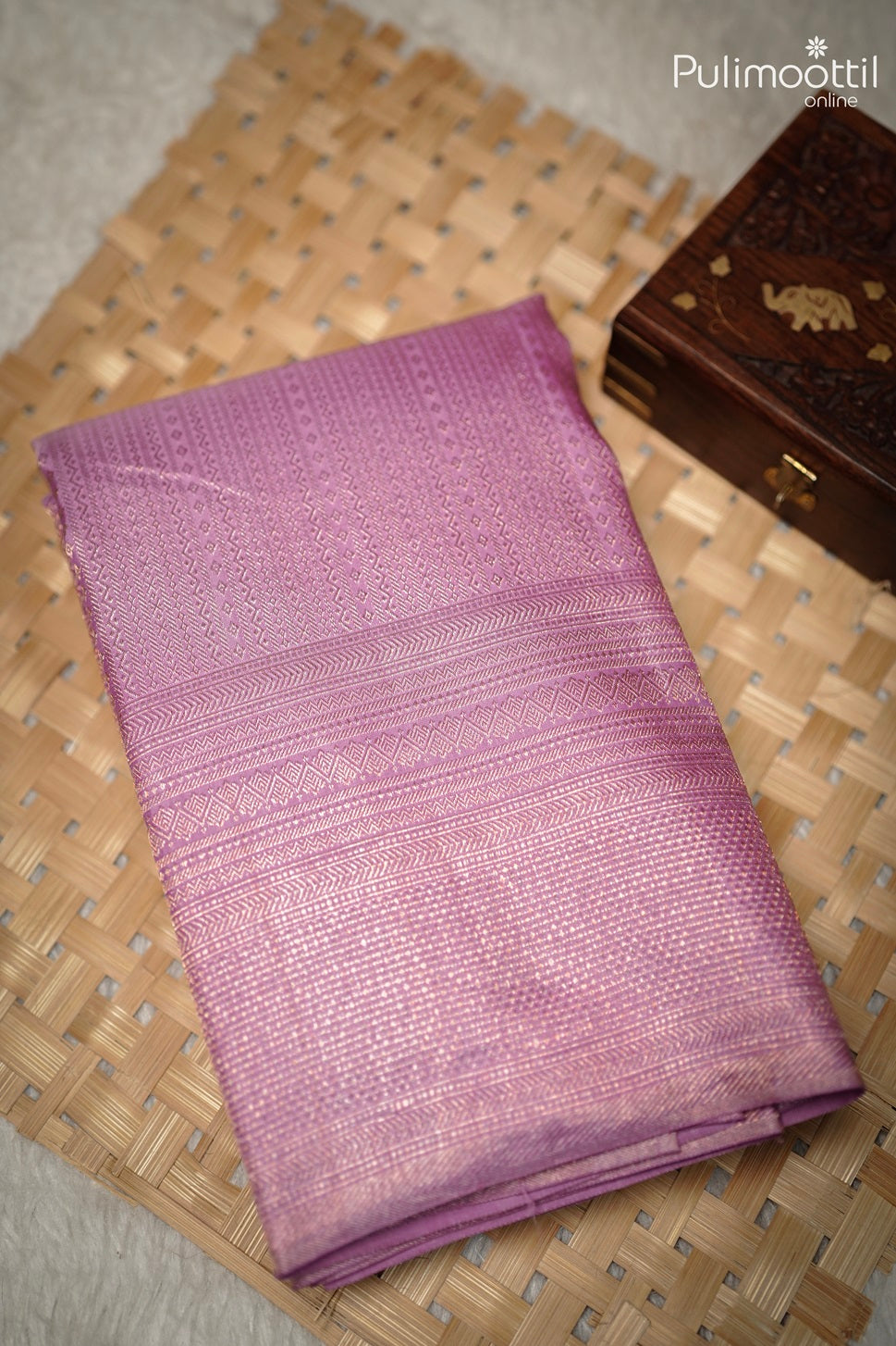 Pink Lvender Colour Kanchipuram Brocade Saree.