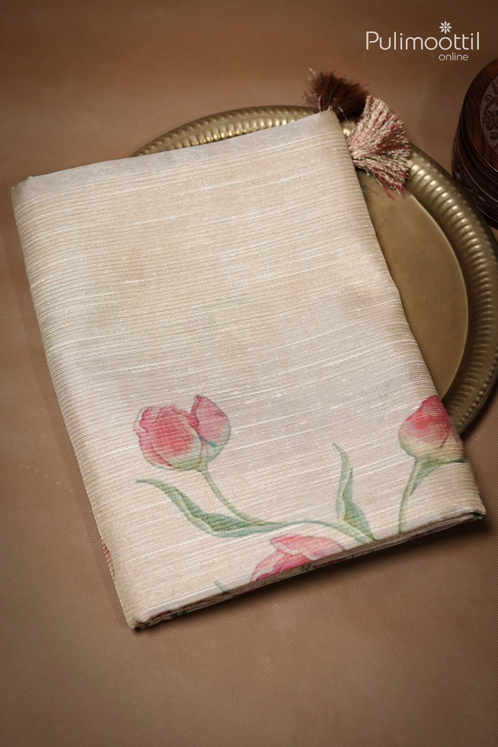 Golden Jute Fancy Saree.