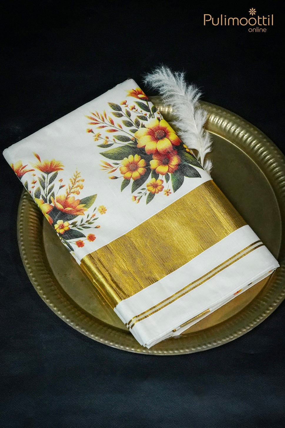 Kerala Cotton Digital Print Set Saree.