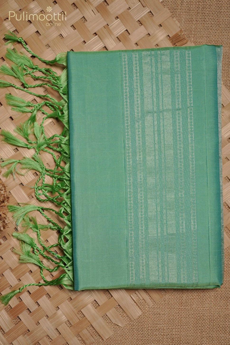 Turquoise Green Colour Kanchipuram Soft Silk Saree