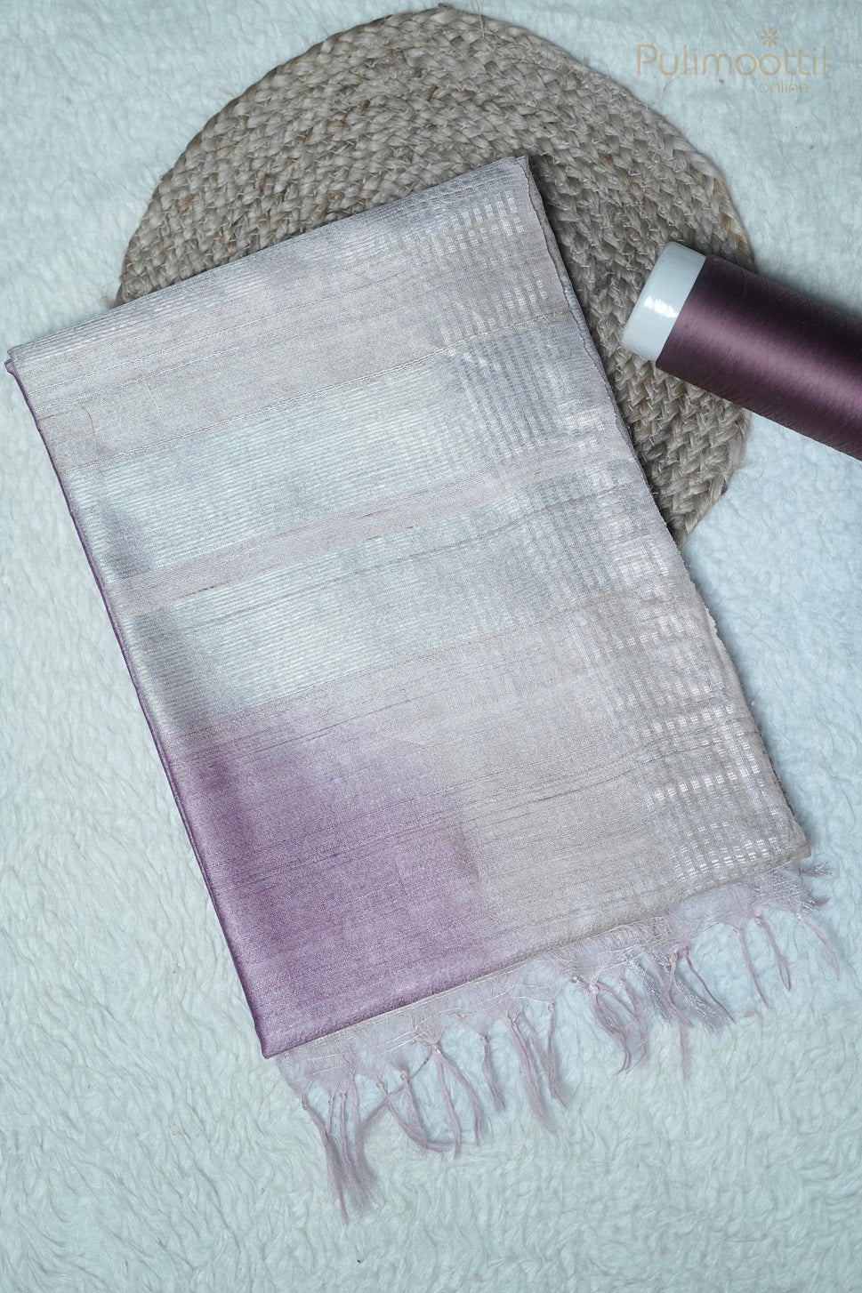 Pastel Purple Shade Tussar Silk Saree