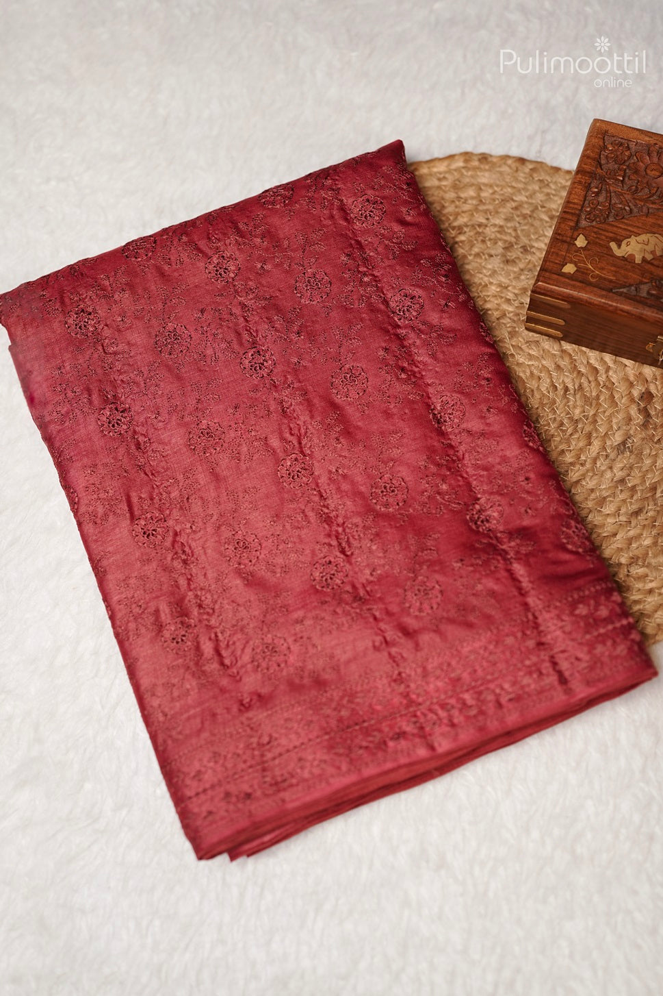 Maroon Colour Tussar Sillk Saree