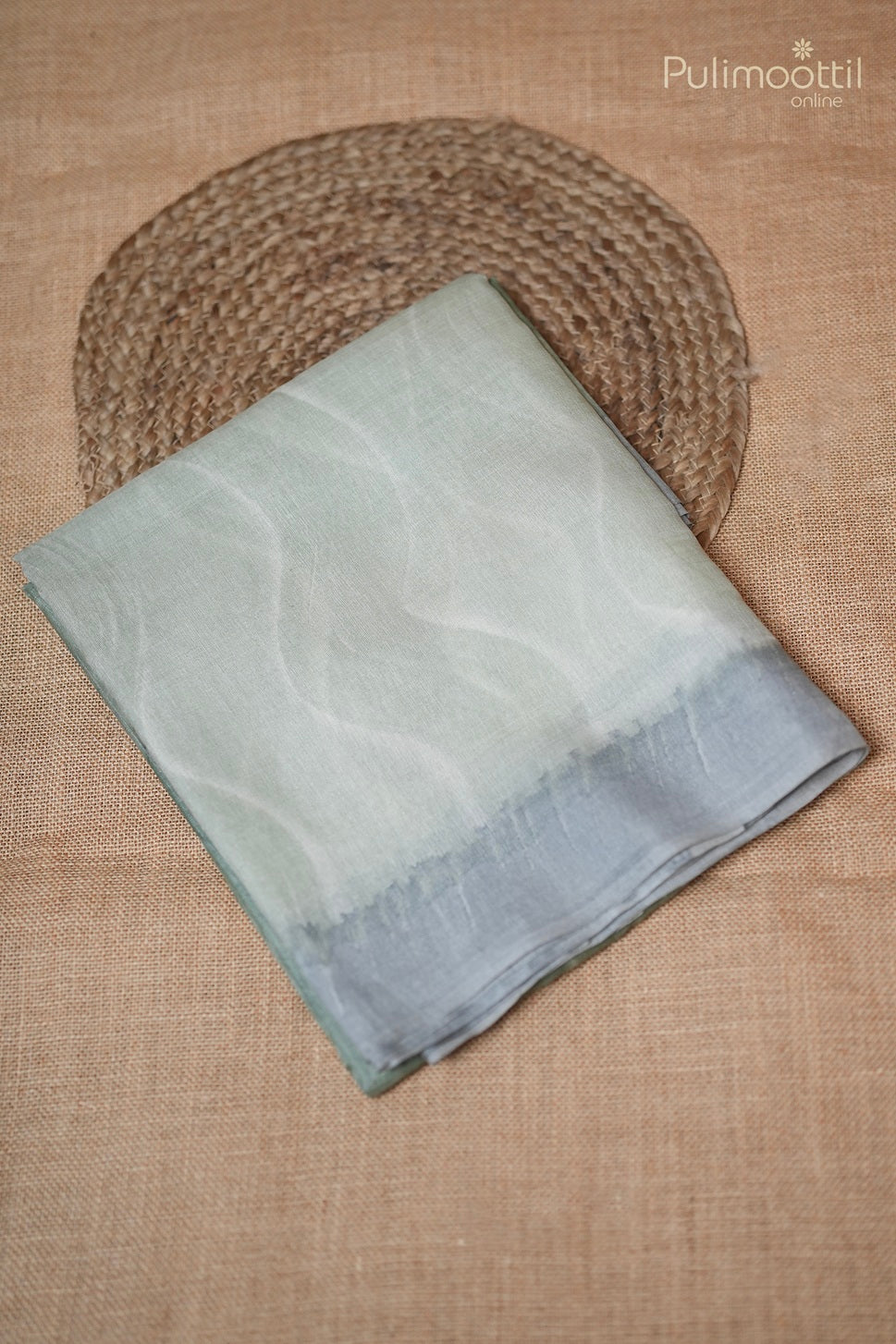 Teal Green Colour Tussar Silk Saree