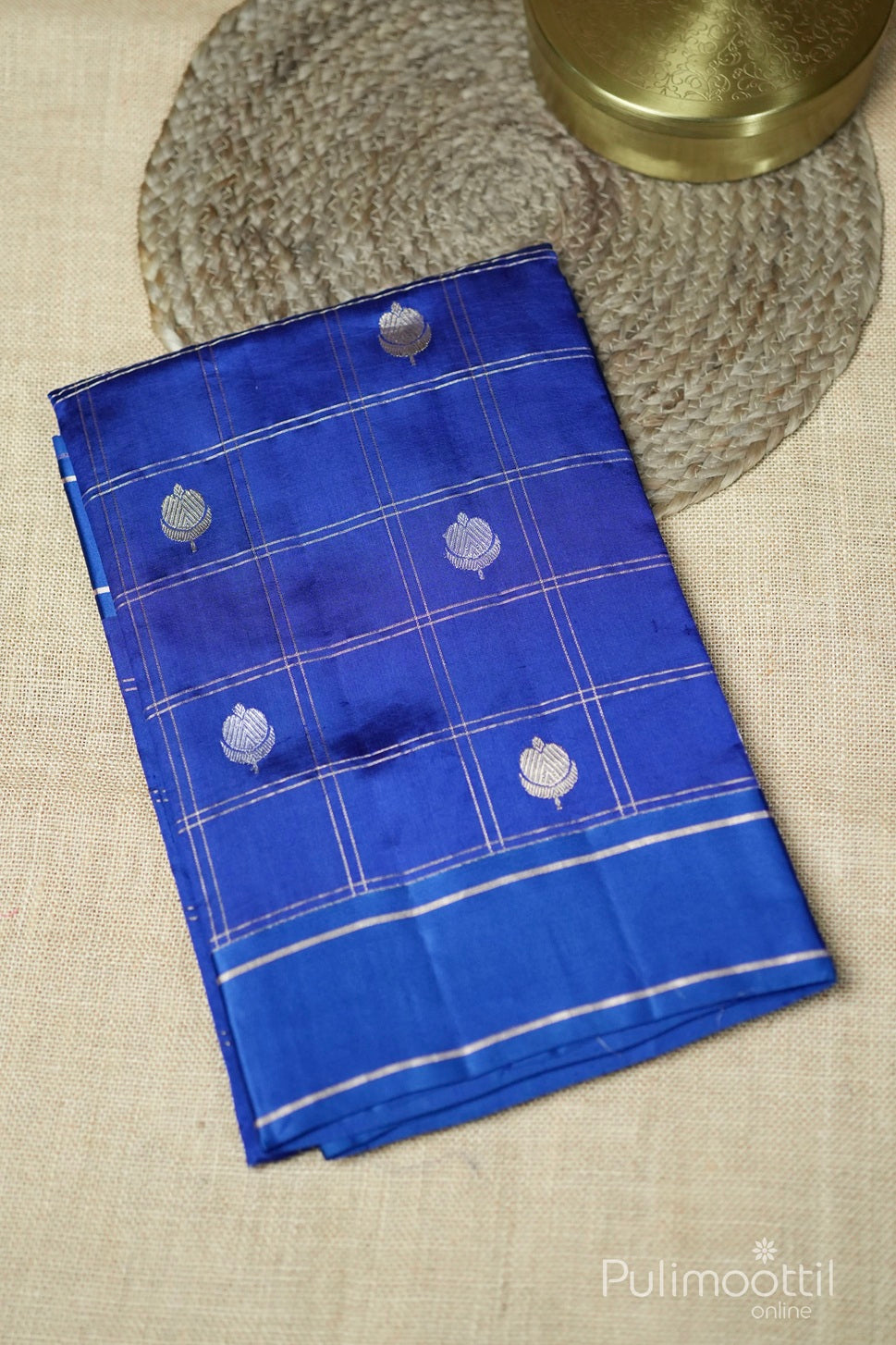 Royal blue color mango silk saree