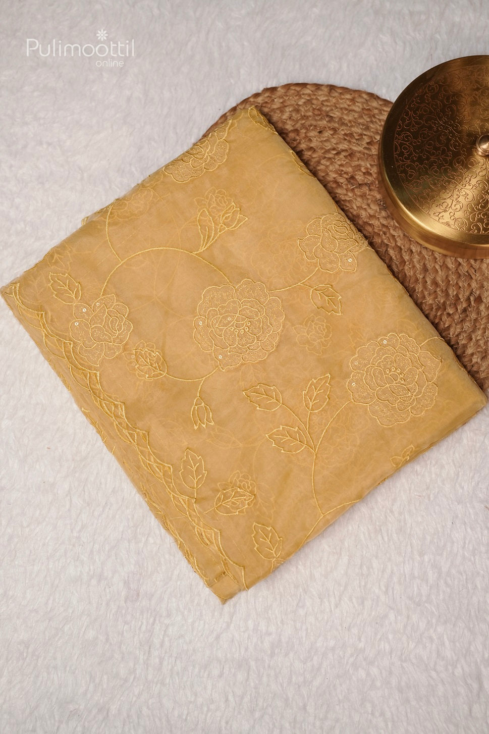 Pastel Yellow Colour Organza Fancy Saree