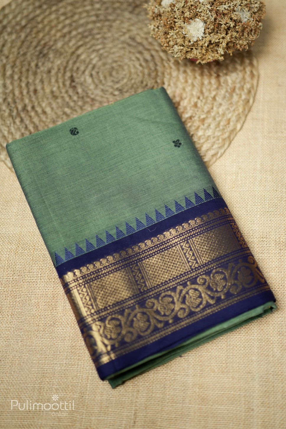Matte Green Colour Kalyani Cotton Saree