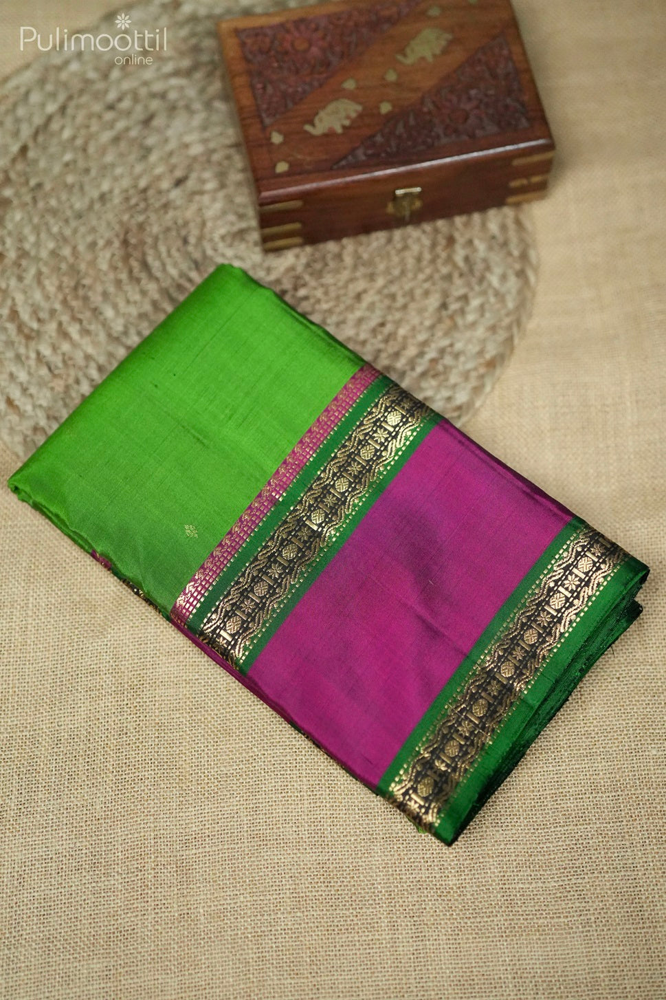 Light Green Colour Kanchipuram Designer Saree