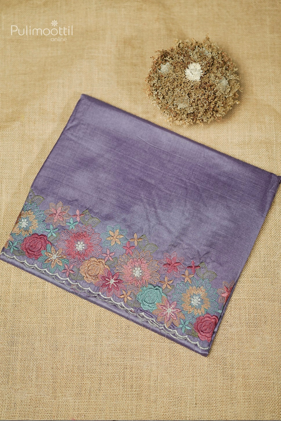 Lavender Colour Tussar Silk Saree