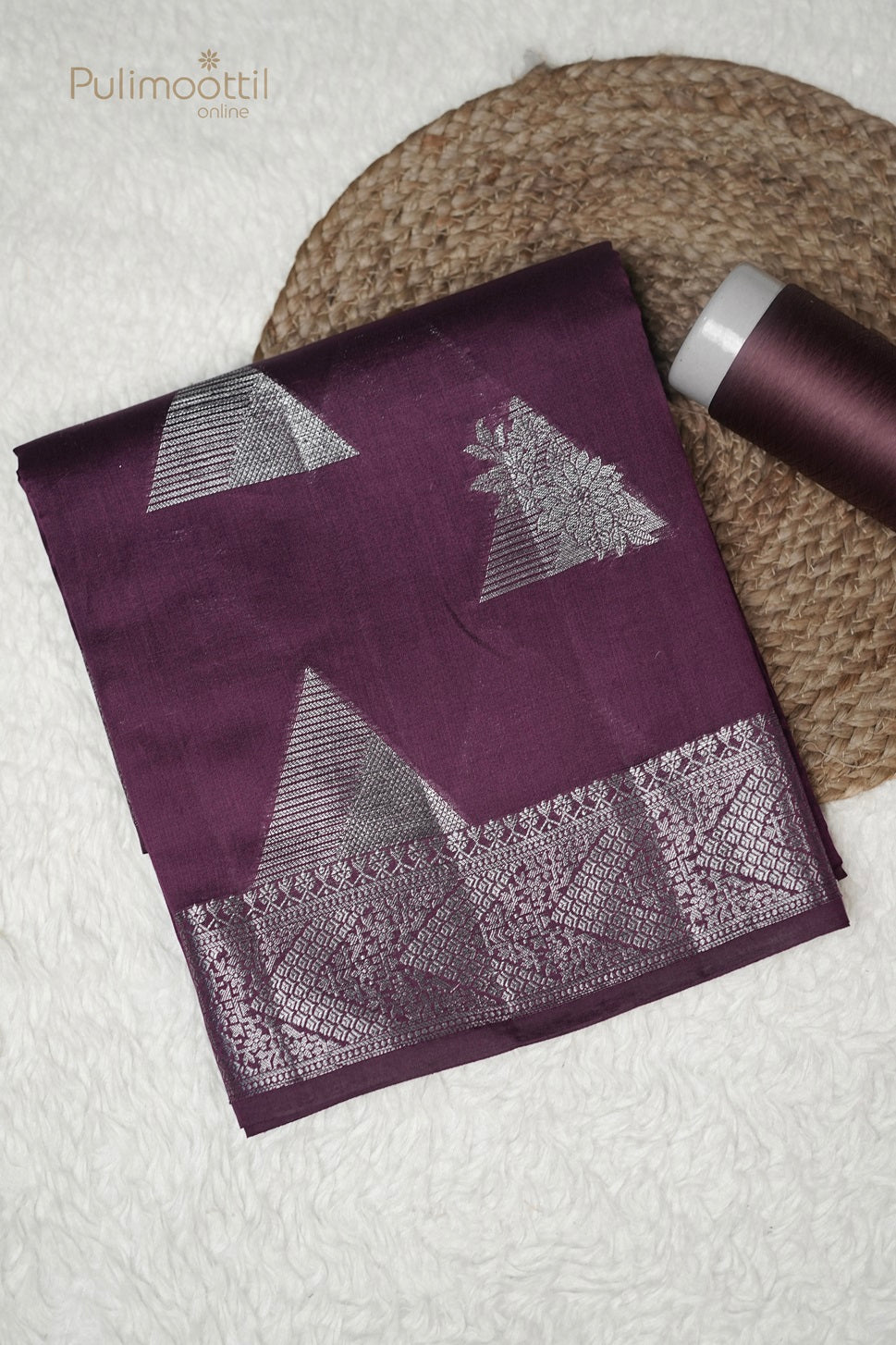 Wine Colour Chiniya Silk Saree