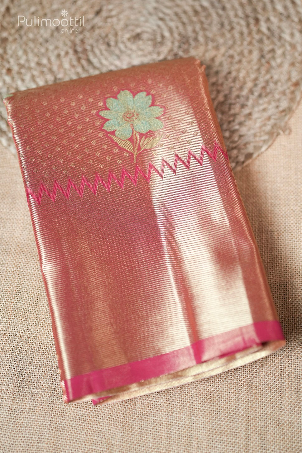 Pink Colour Semi Silk Kanchipuram Saree
