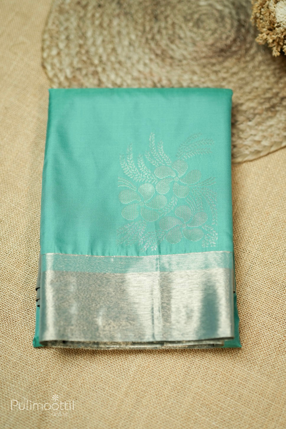 Dark Green Blue Colour Crushed Organza Fancy Saree