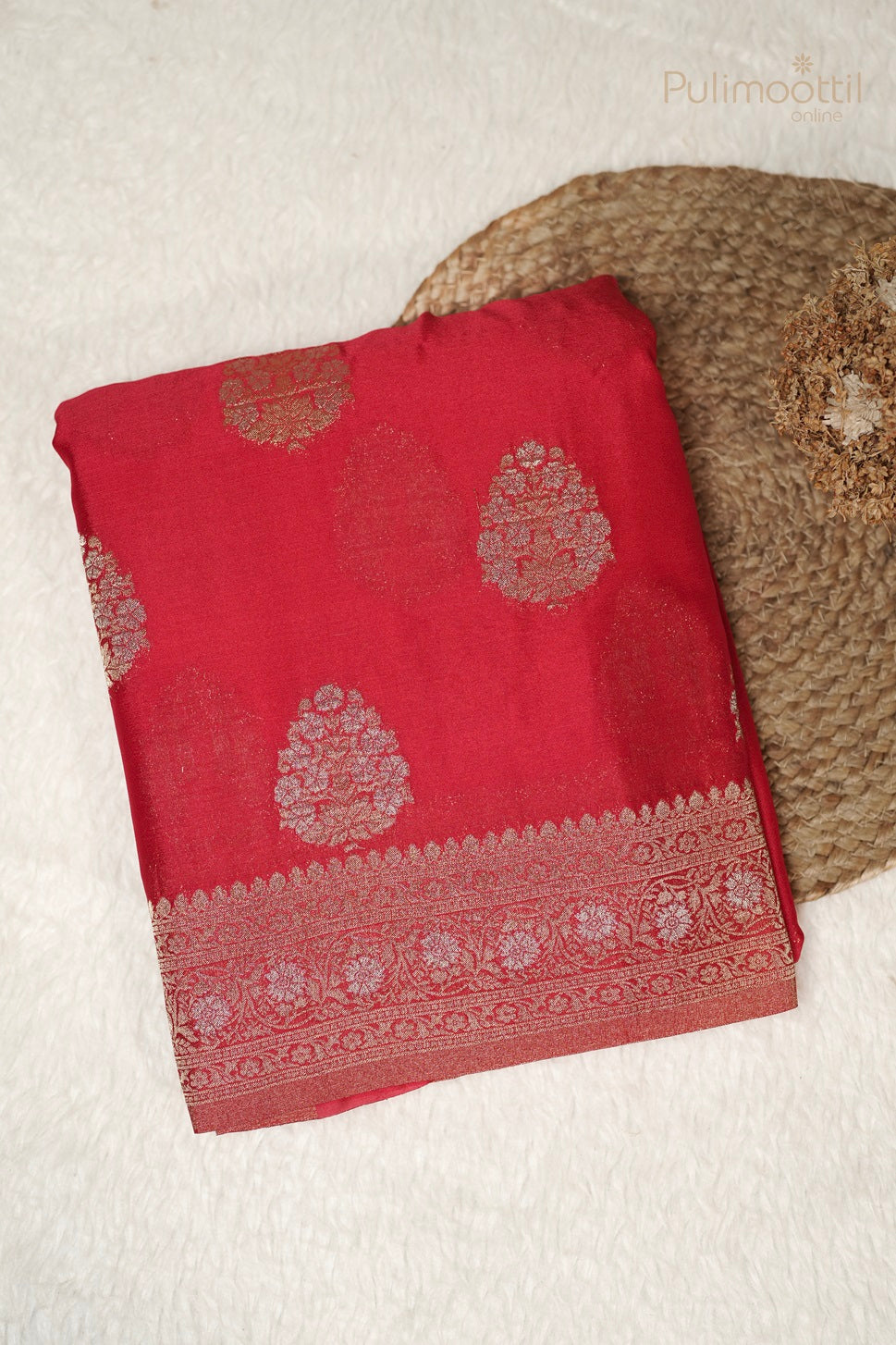 Chilly Red Colour Banarasi Silk Saree