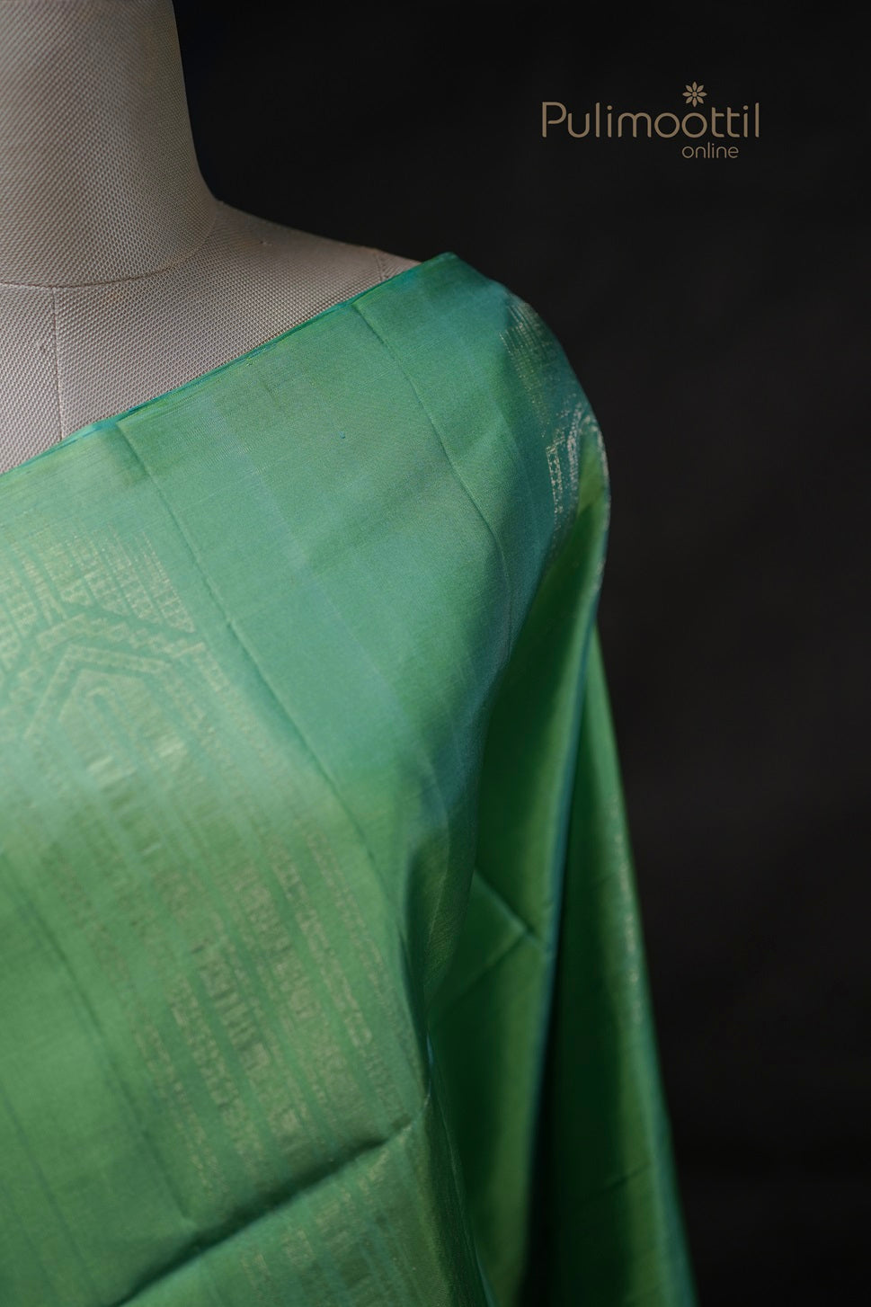 Turquoise Green Colour Kanchipuram Soft Silk Saree