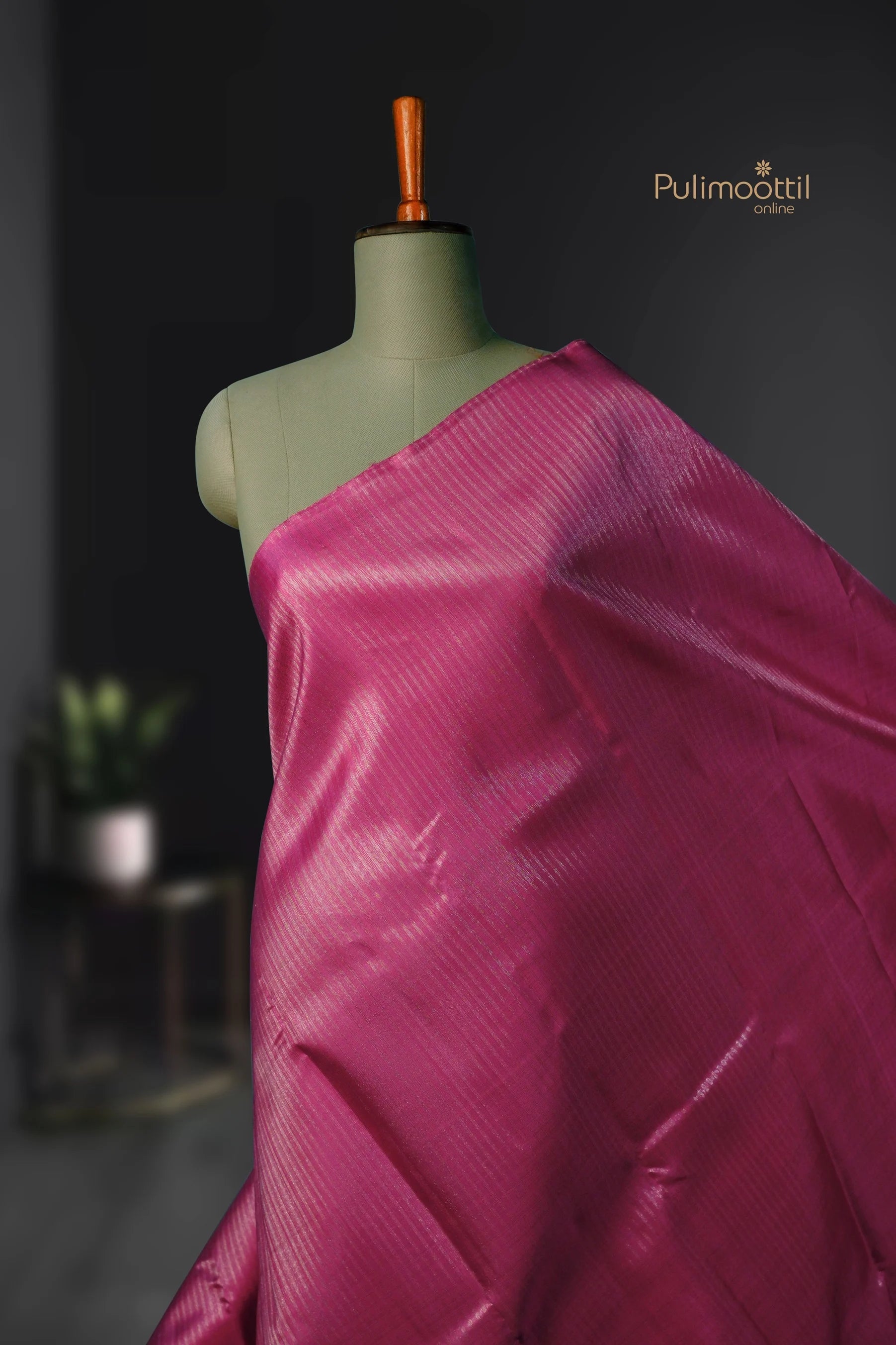 PEACH PINK COLOR PURE KANCHIPURAM BRIDAL SAREE