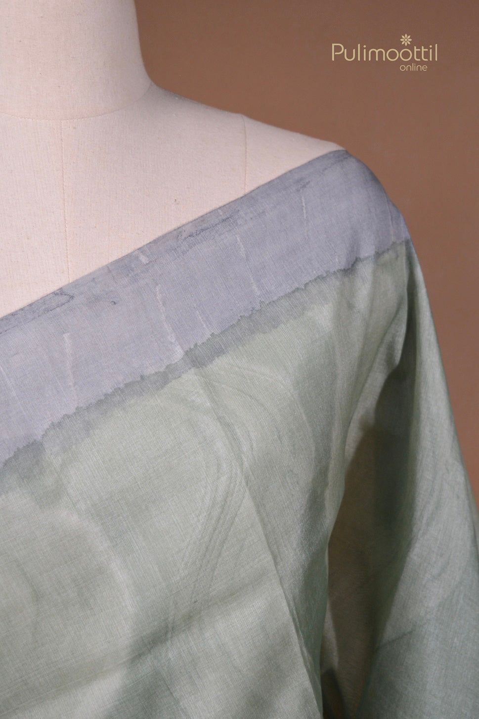 Teal Green Colour Tussar Silk Saree