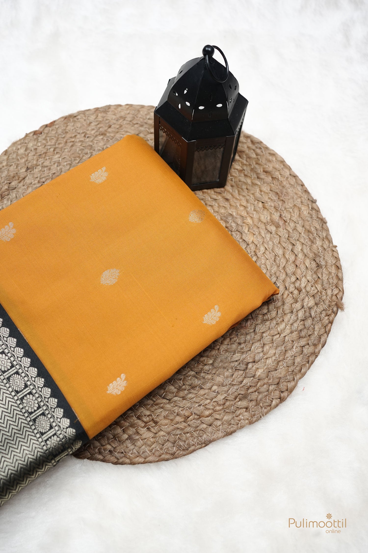 Musterd Yellow color Kanchipuram saree