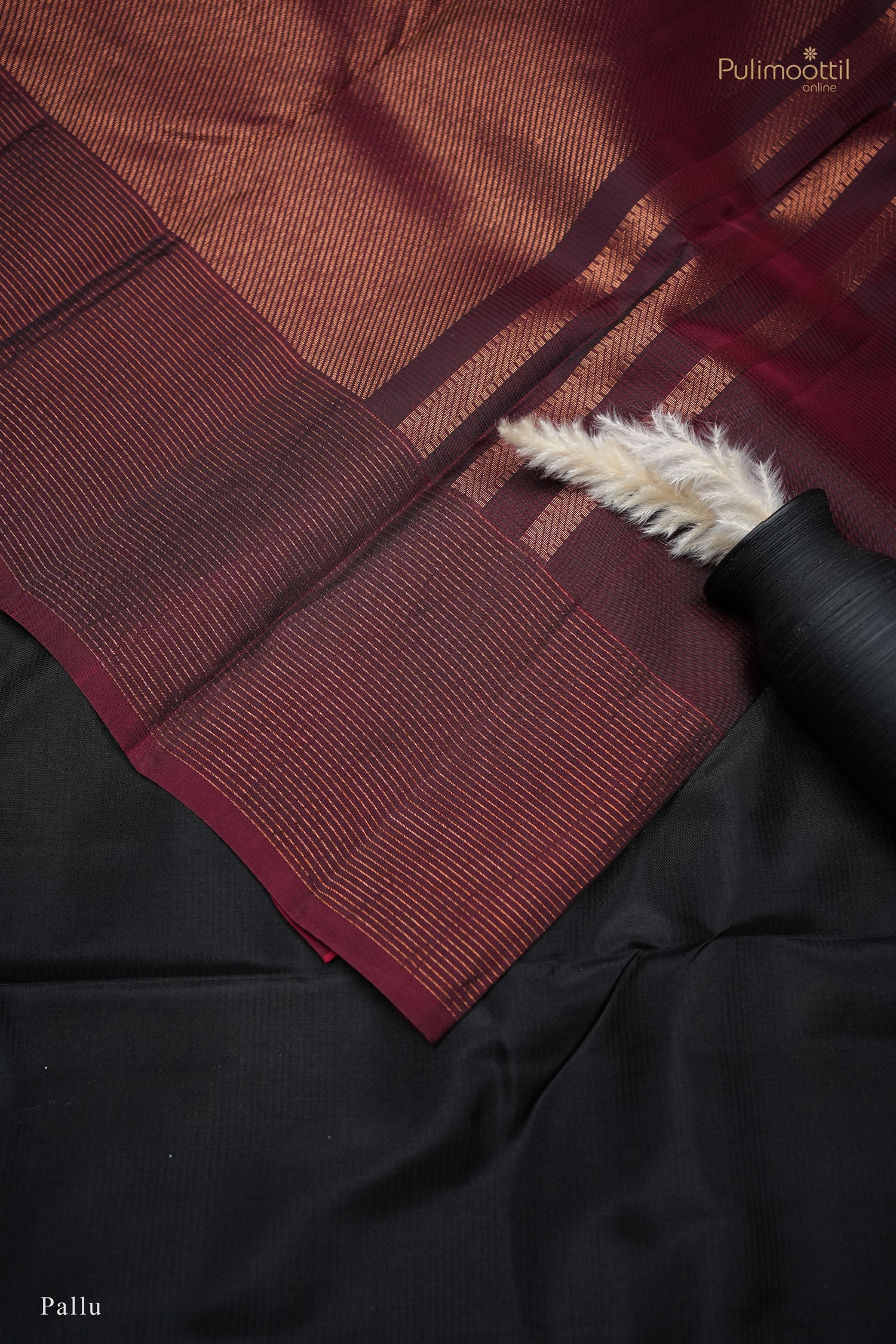 Black color Kanchipuram silk saree