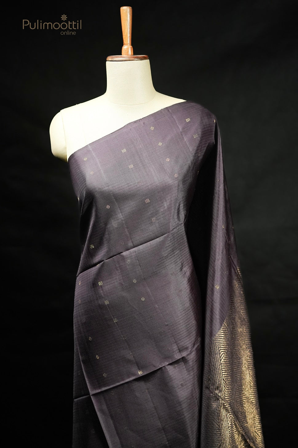 Dark Purple Colour Kanchipuram Soft Silk Saree
