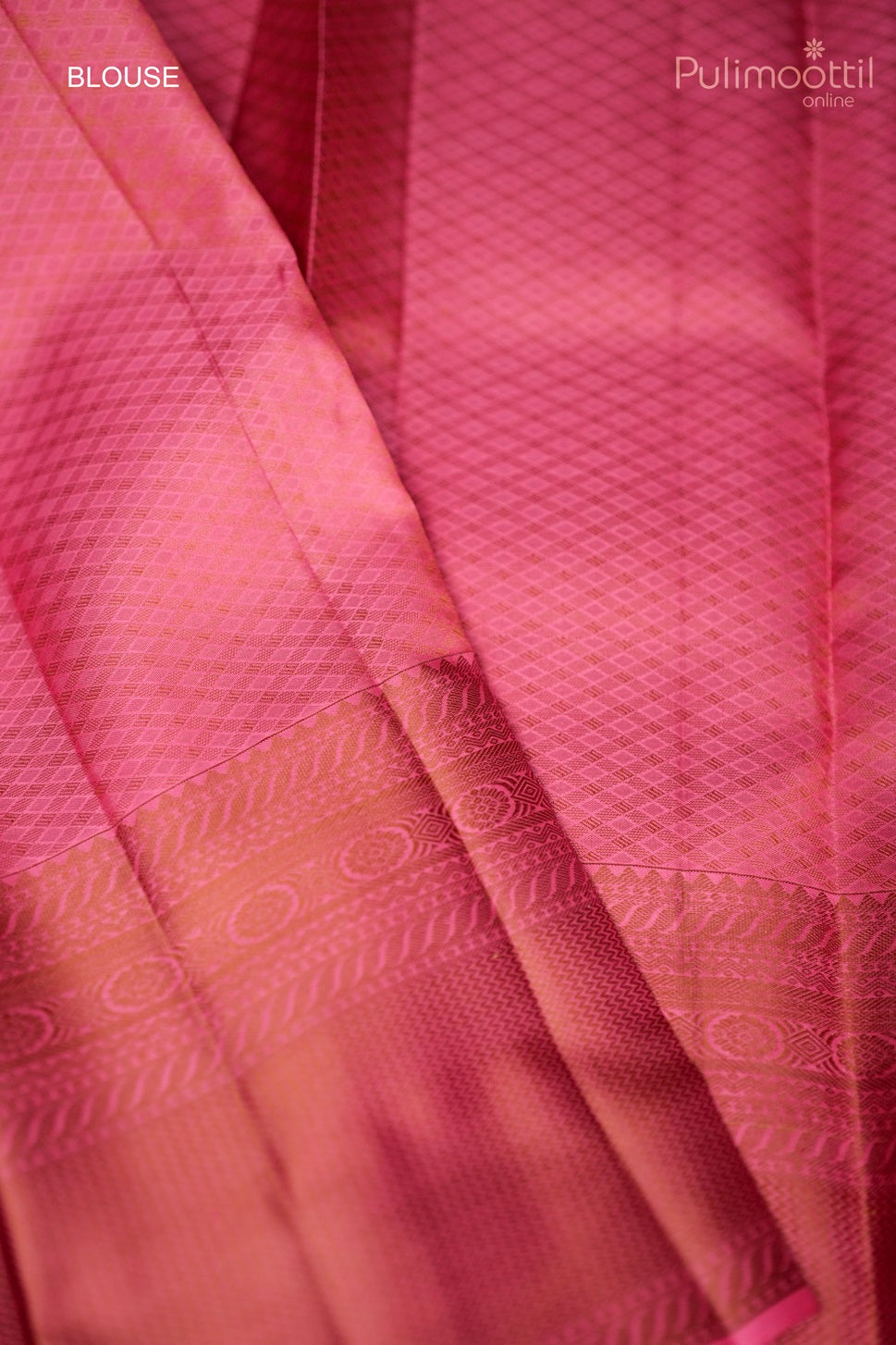 Camellia Rose Colour Kanchipuram Self-Print Designer Saree