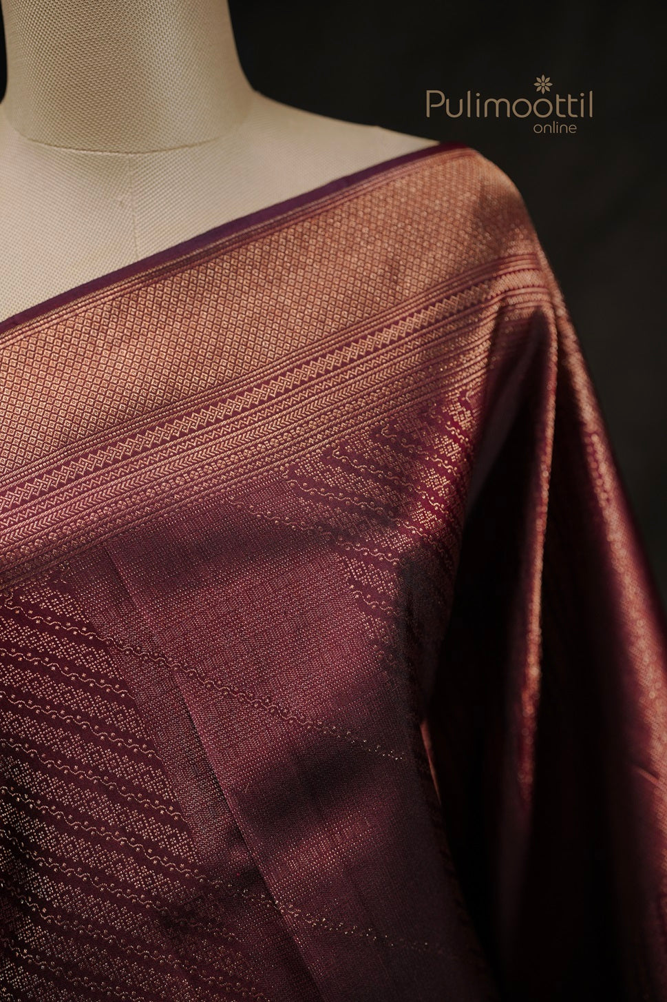 Maroon Color kanchipuram Brocade Wedding Saree