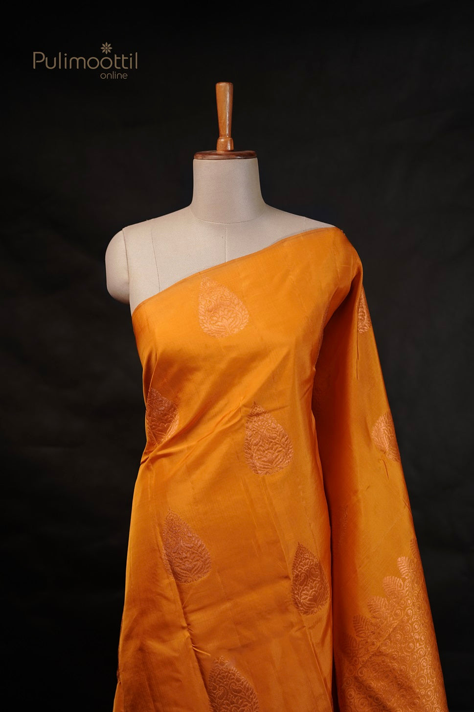 Semi Kanchipuram Mustard Yellow Colour