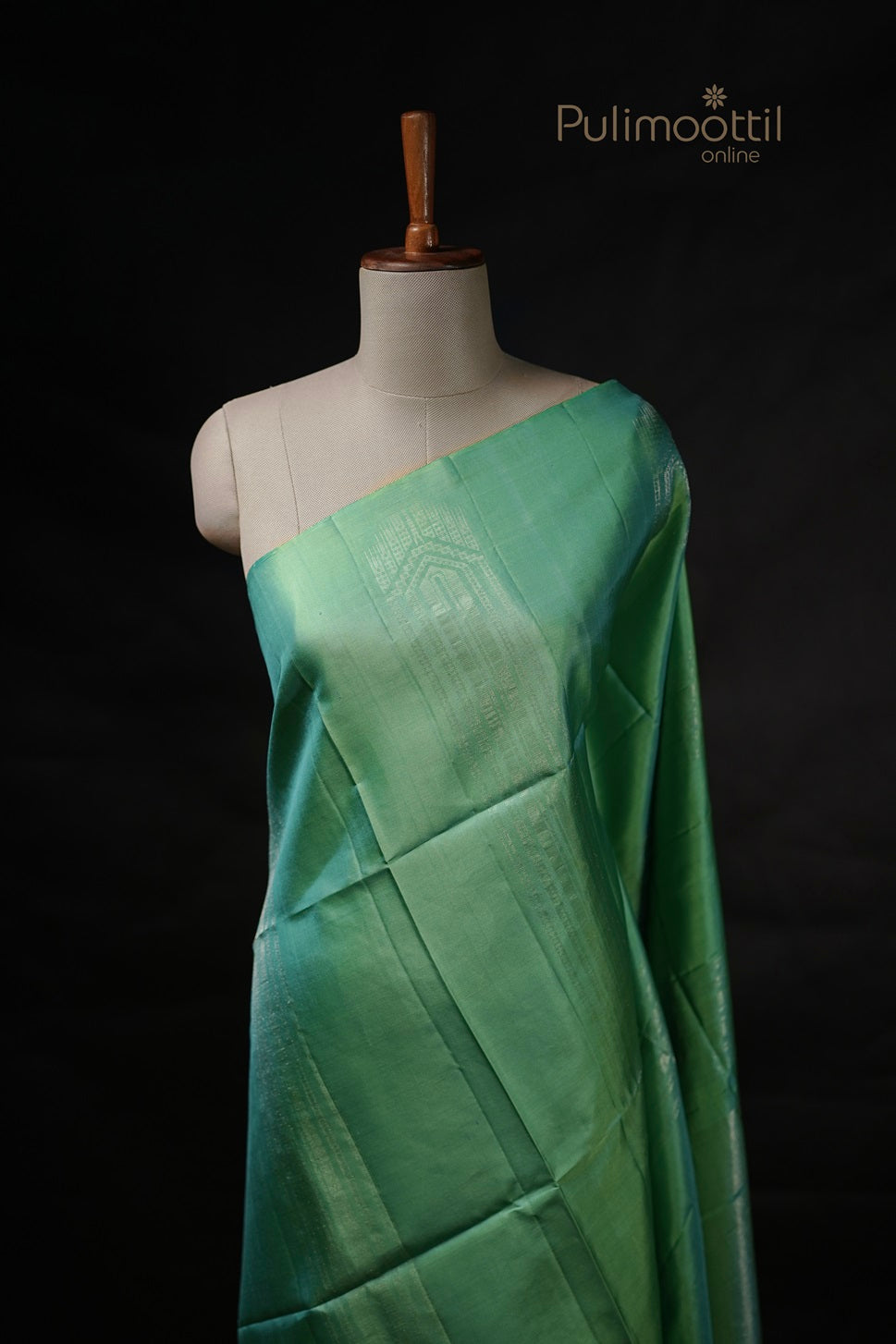 Turquoise Green Colour Kanchipuram Soft Silk Saree