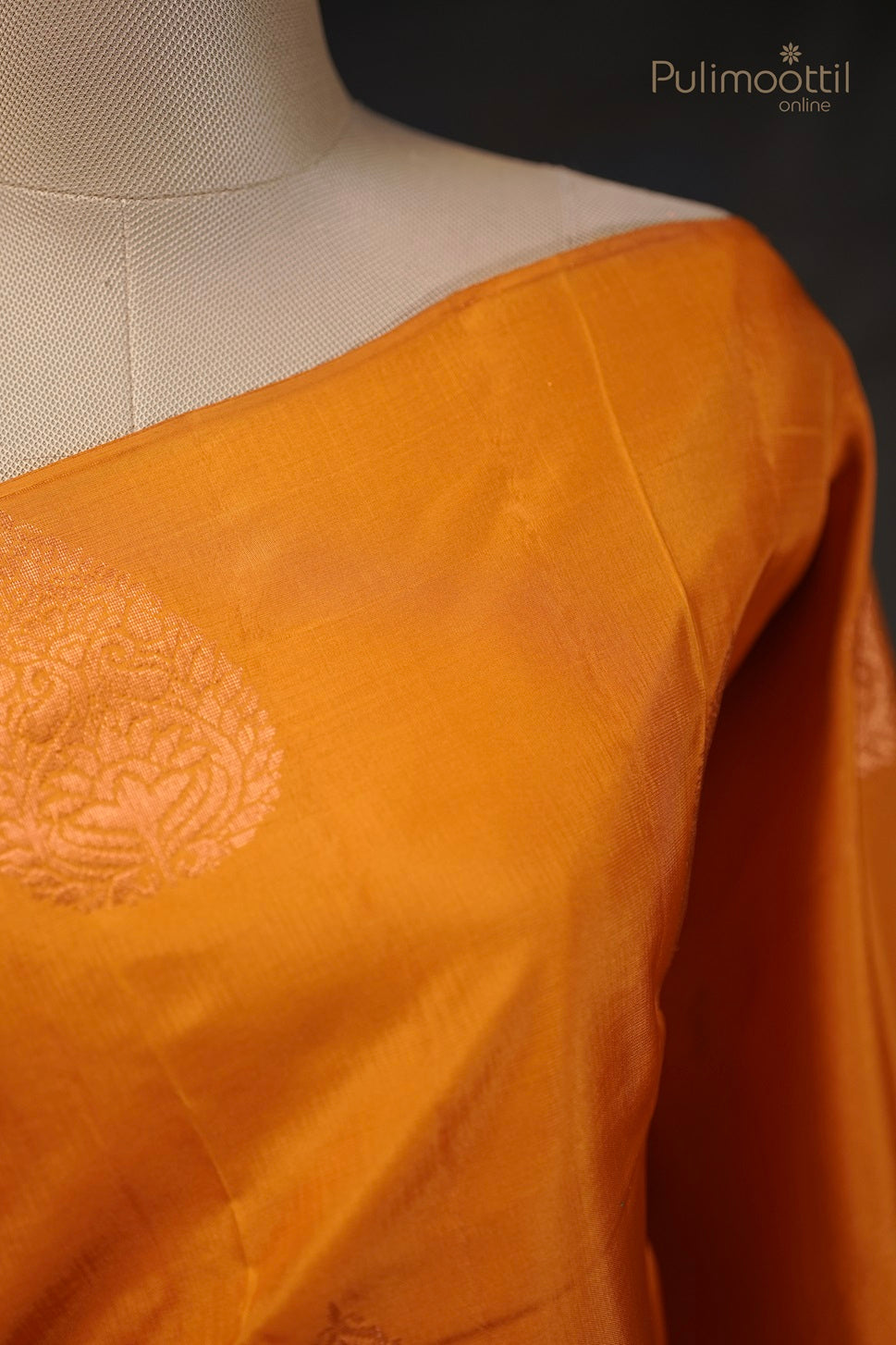 Semi Kanchipuram Mustard Yellow Colour