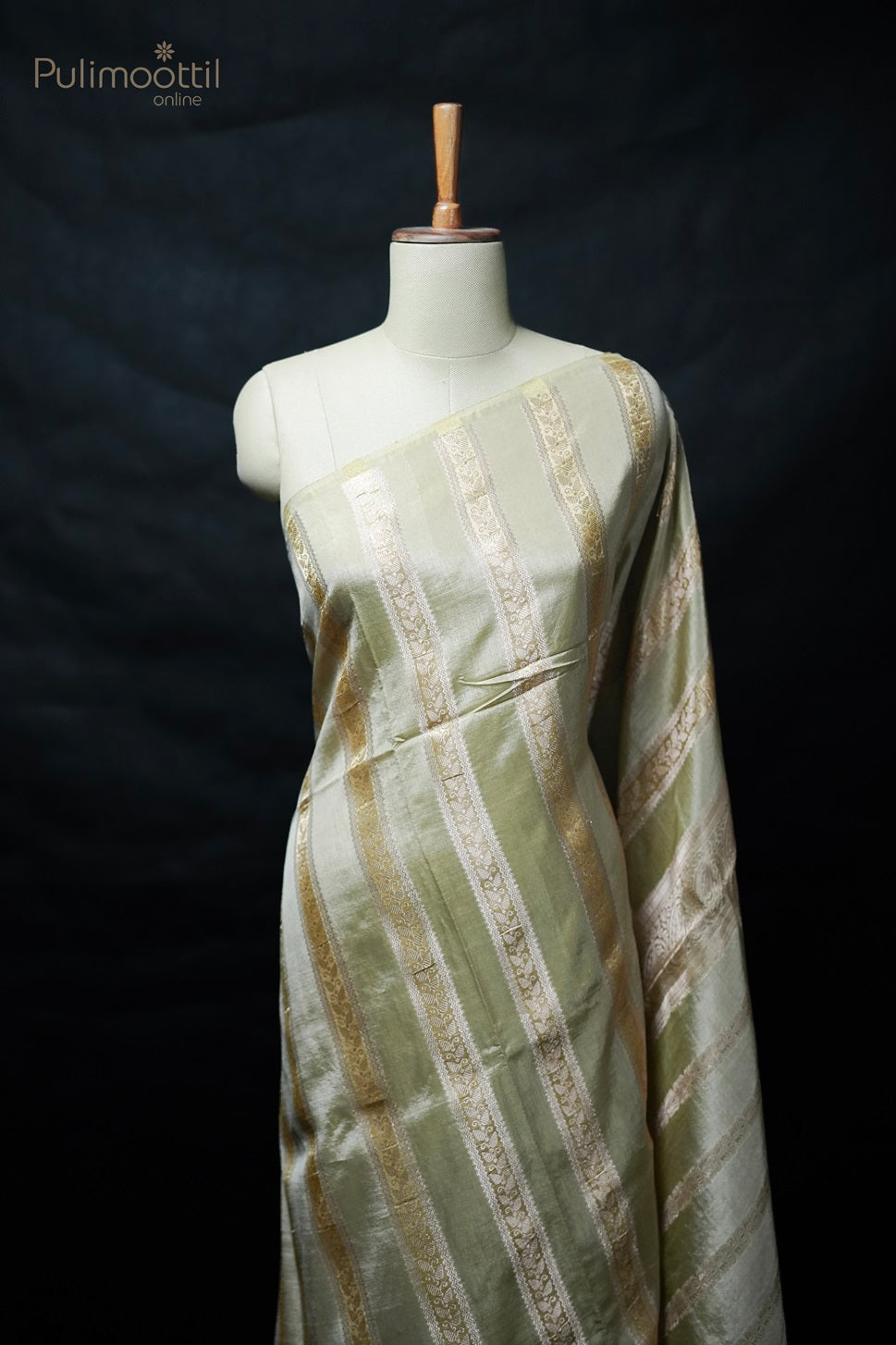 Pastel Chikoo Shaded Chiniya Silk Saree