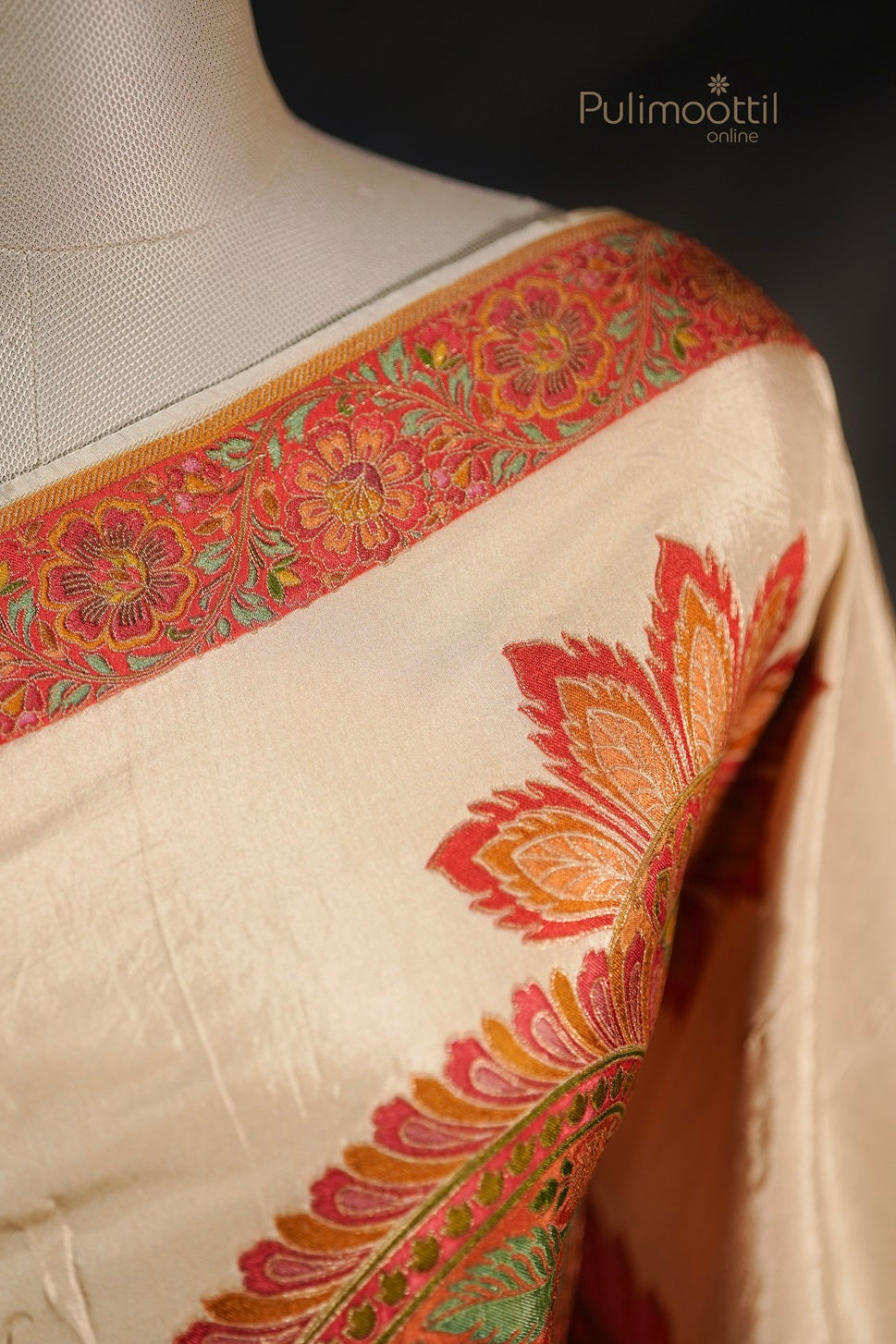 Pastel Golden Colour Banarasi Saree