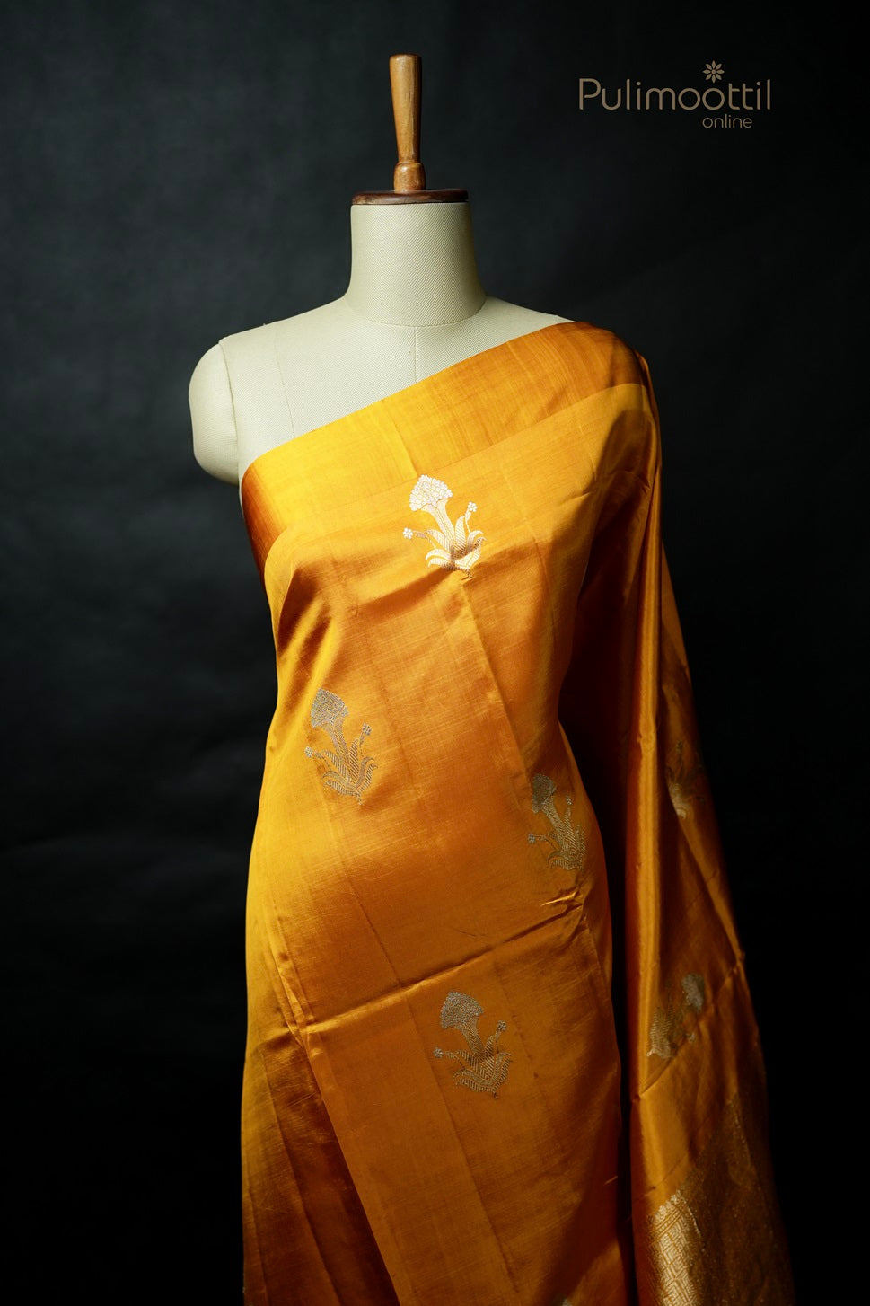 Mustard Yellow Colour Puna Silk Saree