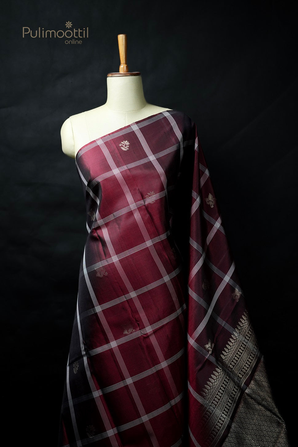 Maroon Colour Kanchipuram Soft Silk Saree