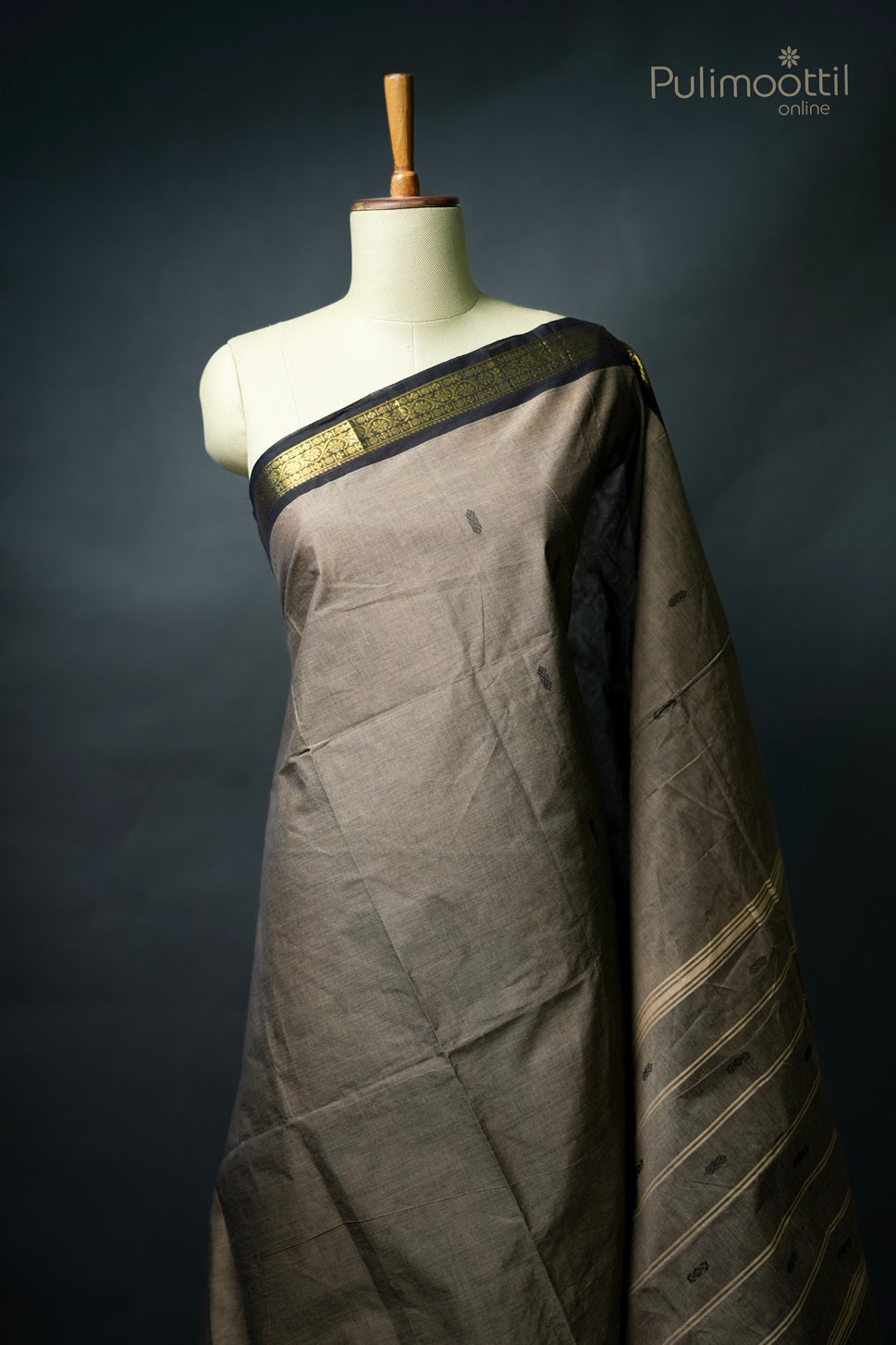 Light Coffee Brown Colour Kalyani Cotton Saree