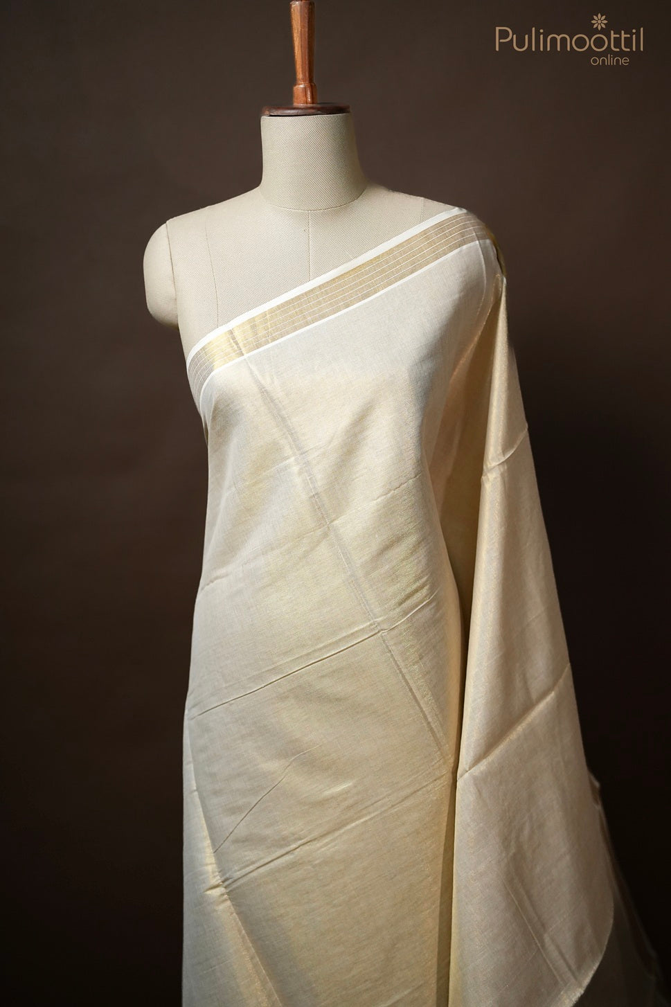 Kerala Traditional Golden Tissue Saree