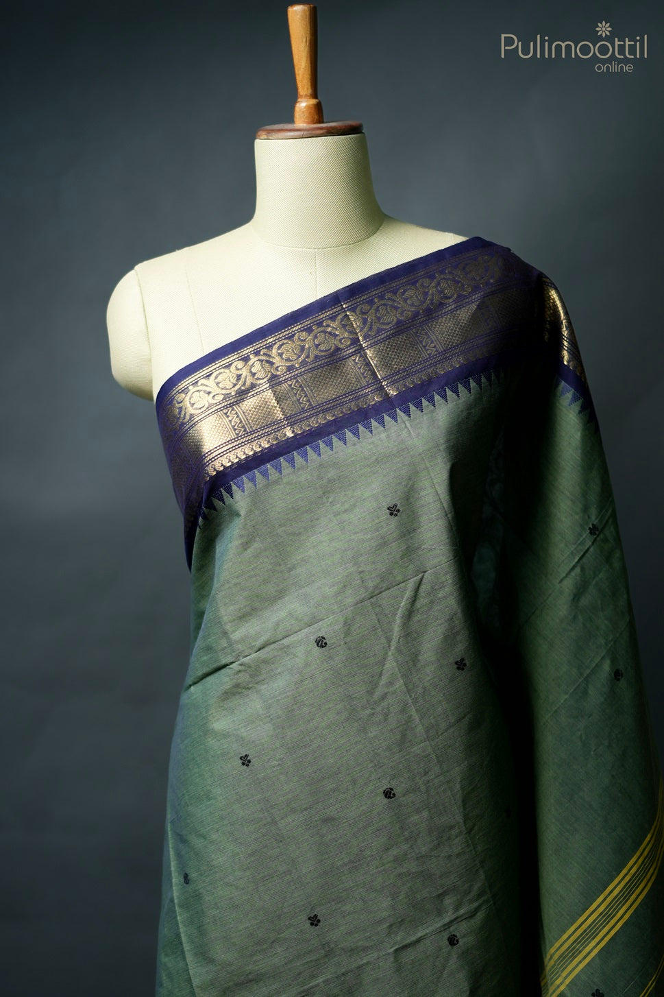 Matte Green Colour Kalyani Cotton Saree