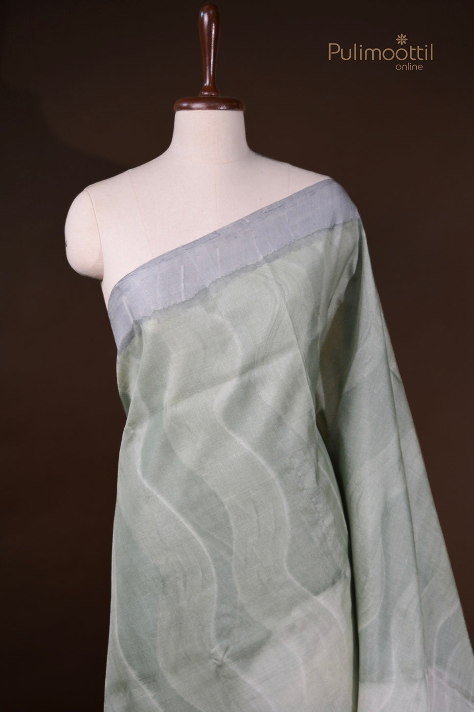 Teal Green Colour Tussar Silk Saree